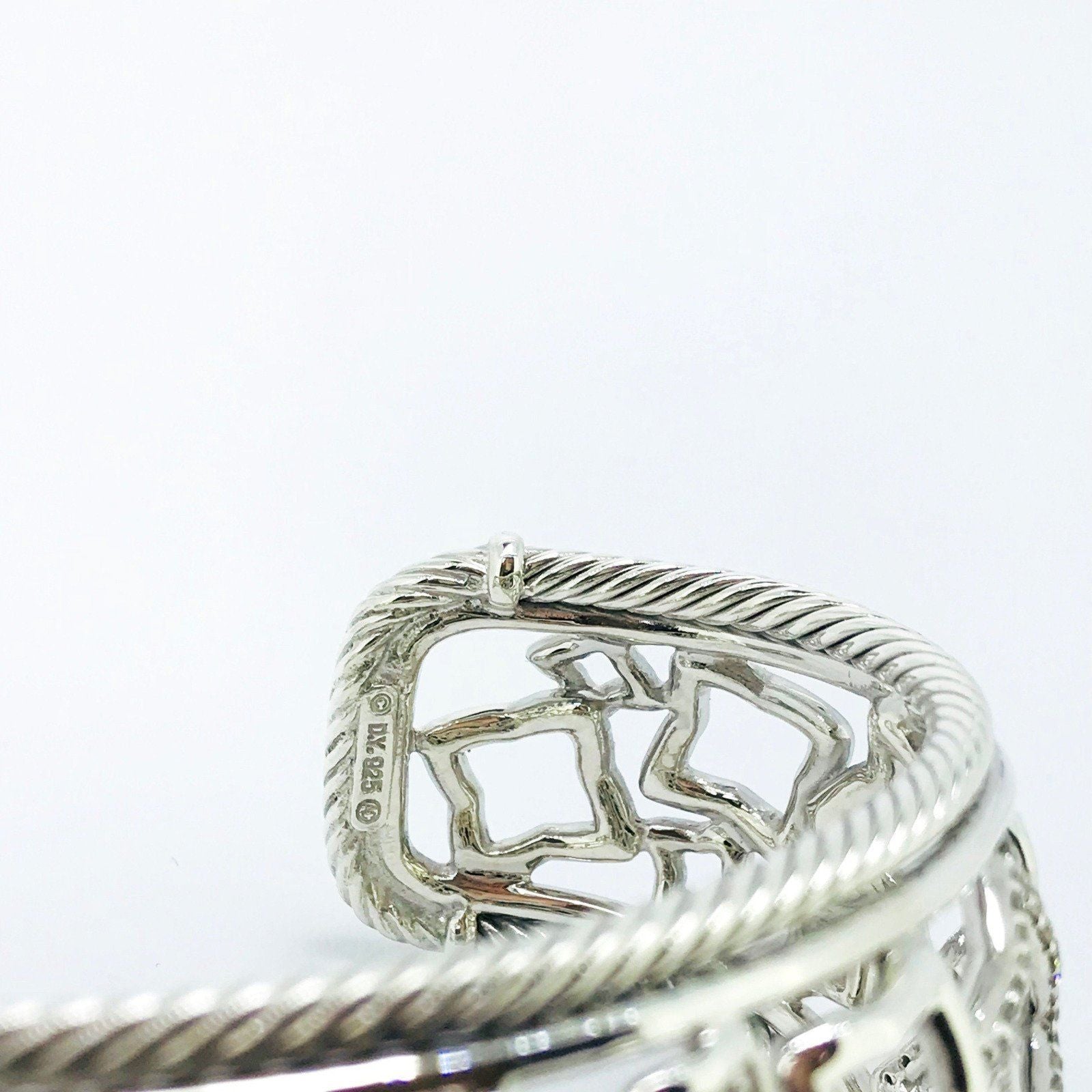 David Yurman Wide Diamond Quatrefoil Cuff Bracelet