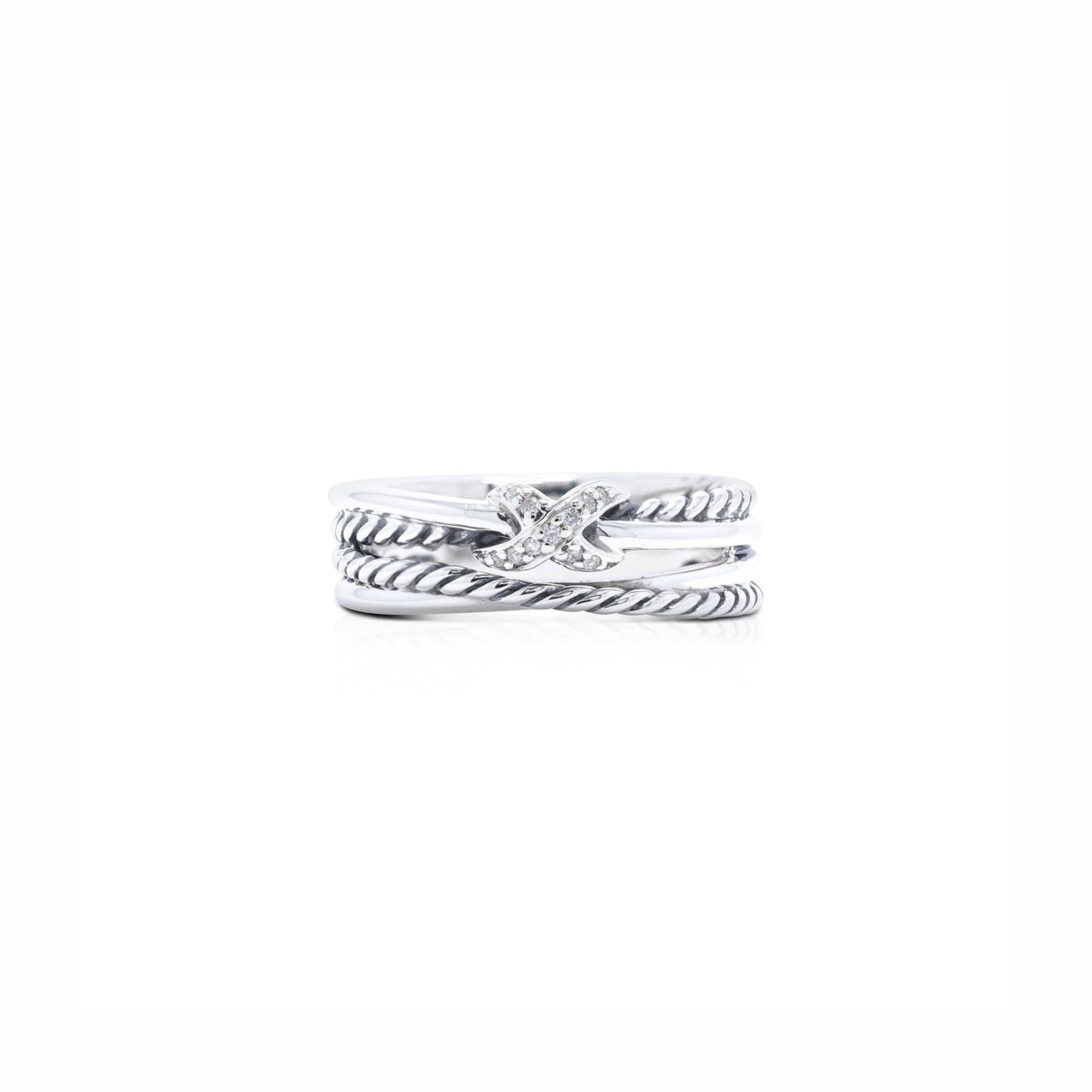 David Yurman X Collection Ring with Diamonds