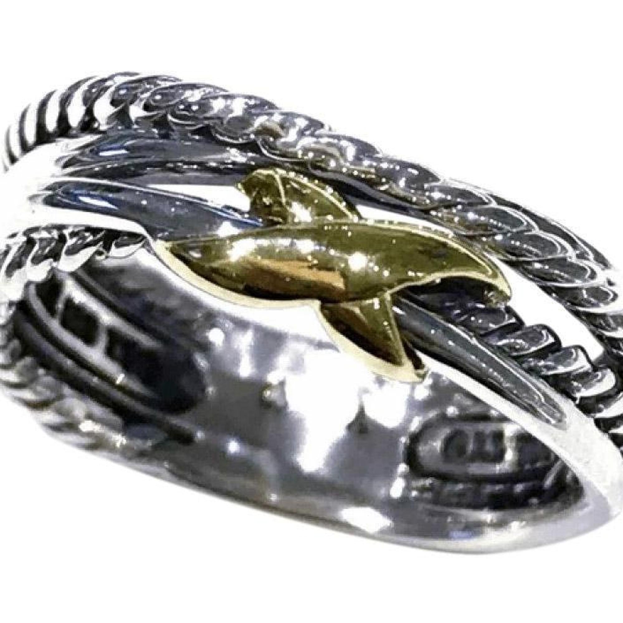 David Yurman X Crossover Ring in Sterling Silver and 18K Yellow Gold