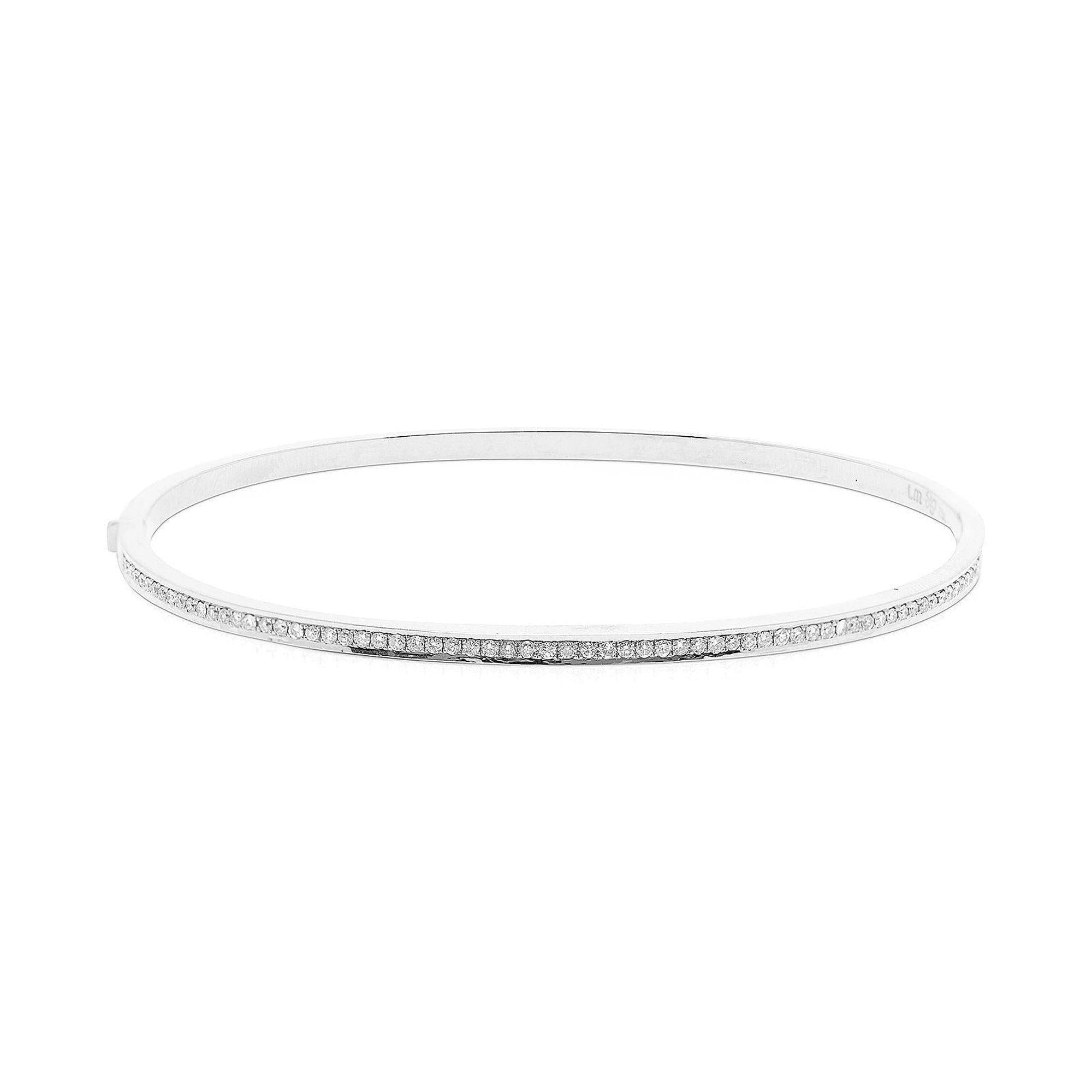 Diamond 18k White Gold Bangle Bracelet