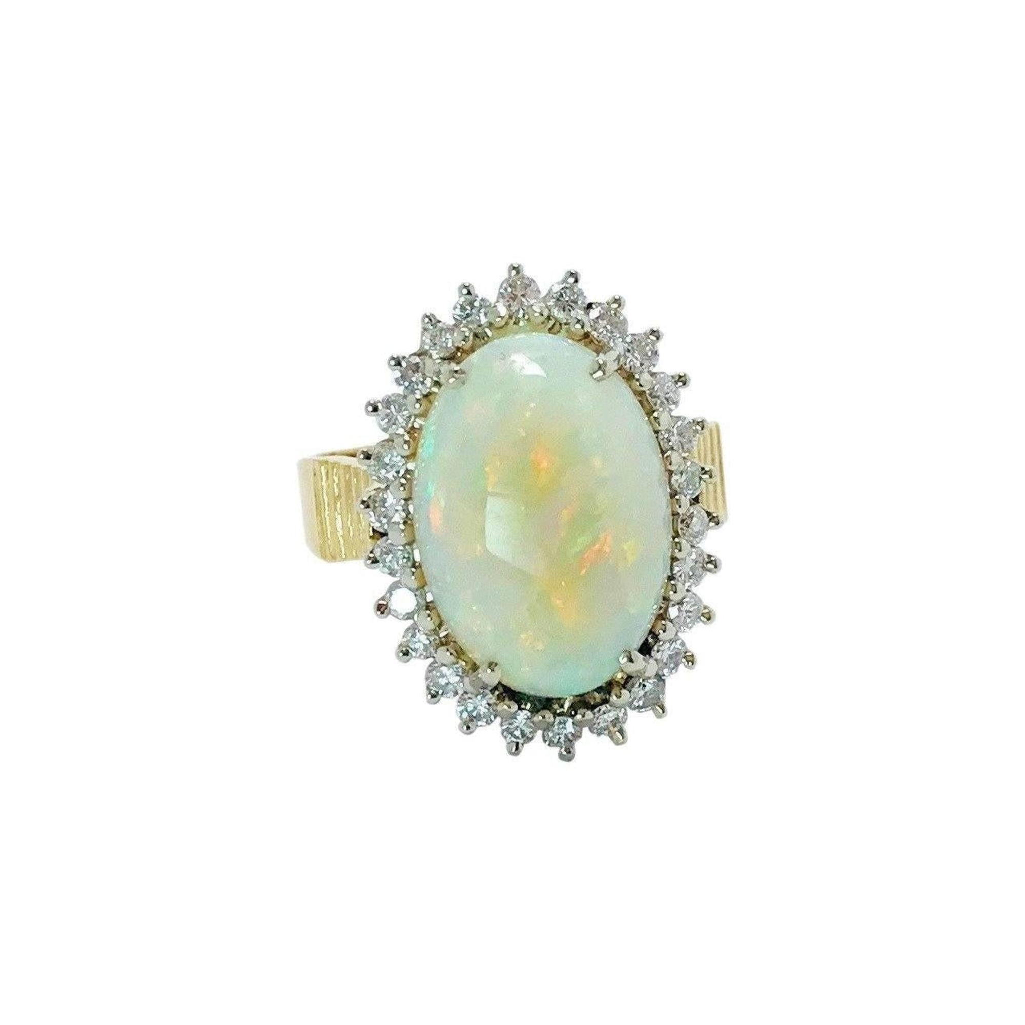 Diamond And Opal Ring