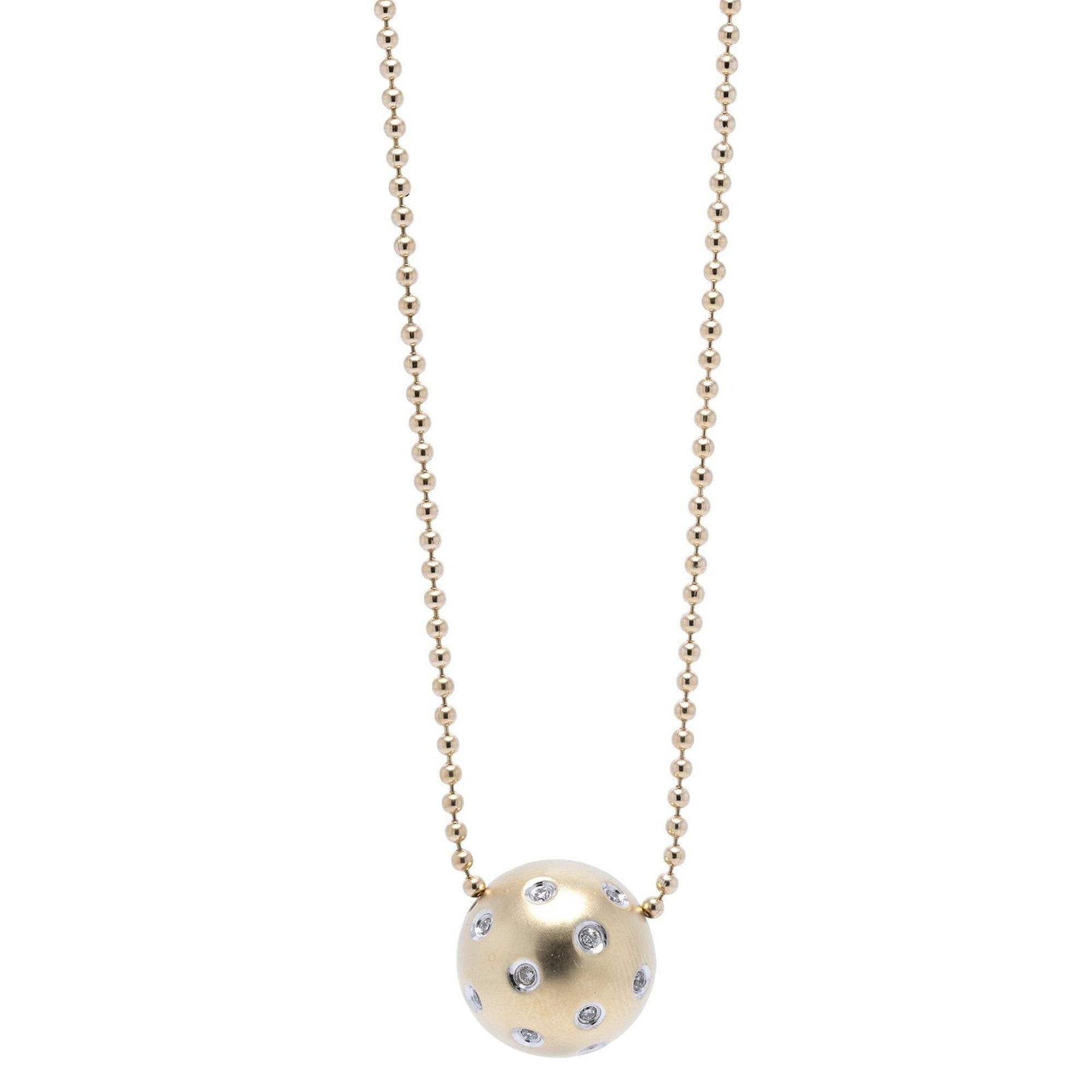 Diamond Ball Pendant Necklace