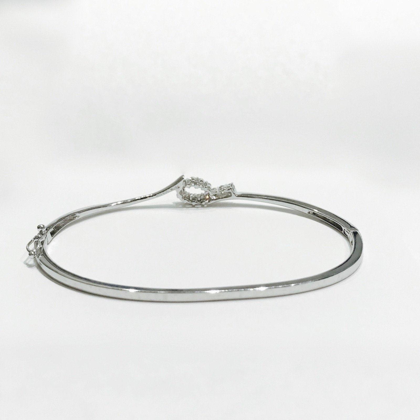 Diamond Bangle Bracelet in 14 Karat White Gold