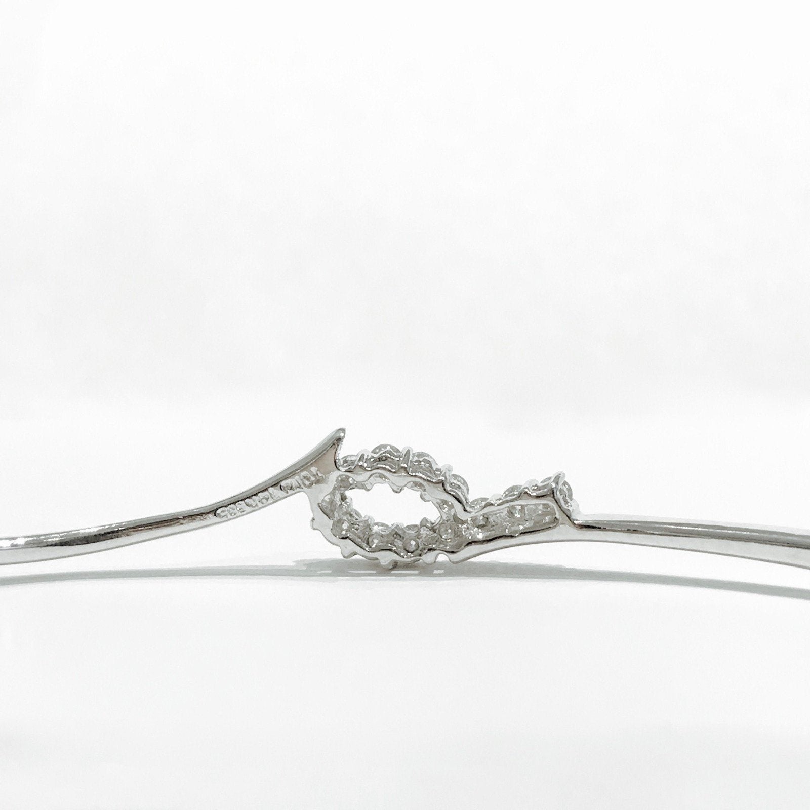 Diamond Bangle Bracelet in 14 Karat White Gold