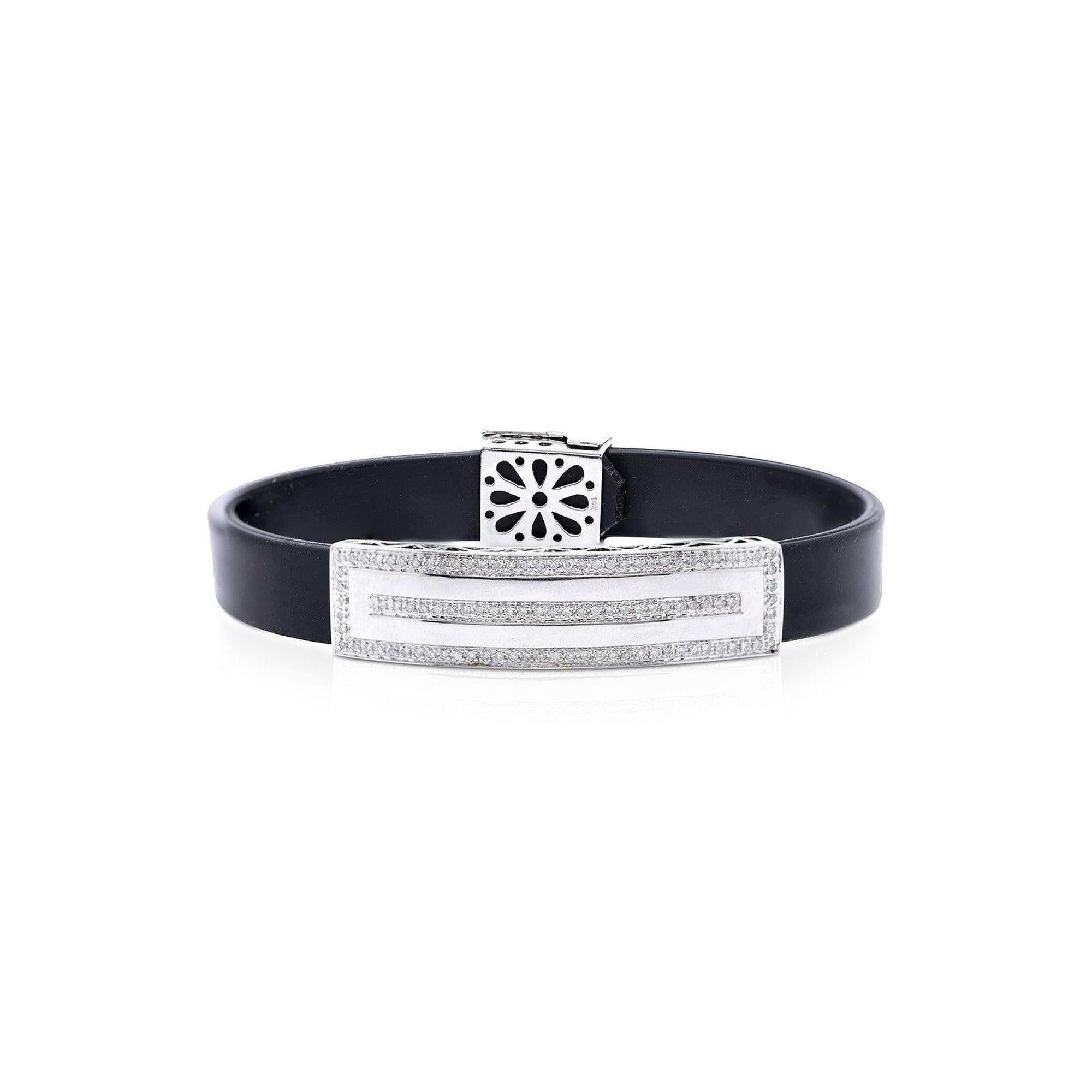 Diamond Black Rubber Bracelet