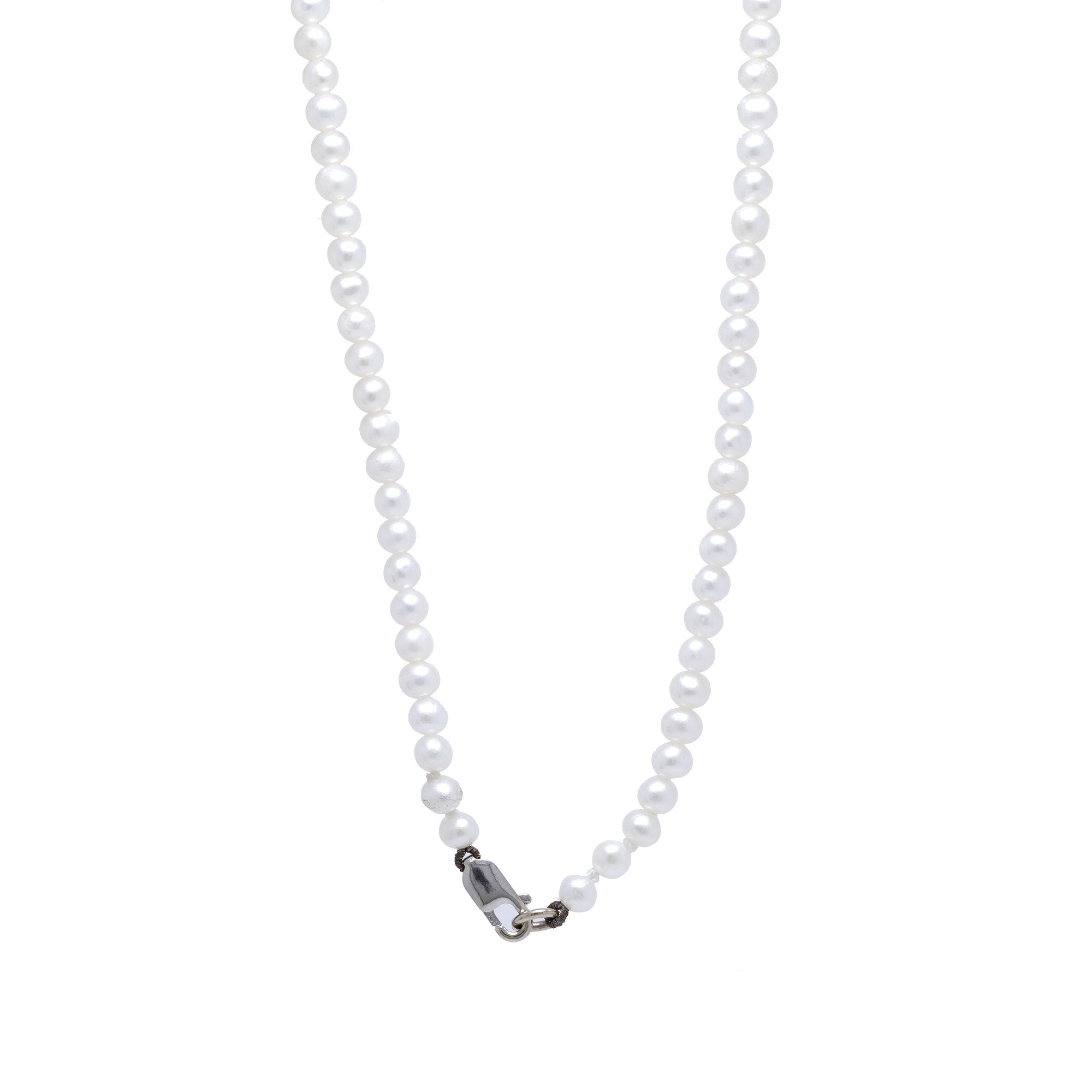 Diamond Bow Pearl Necklace