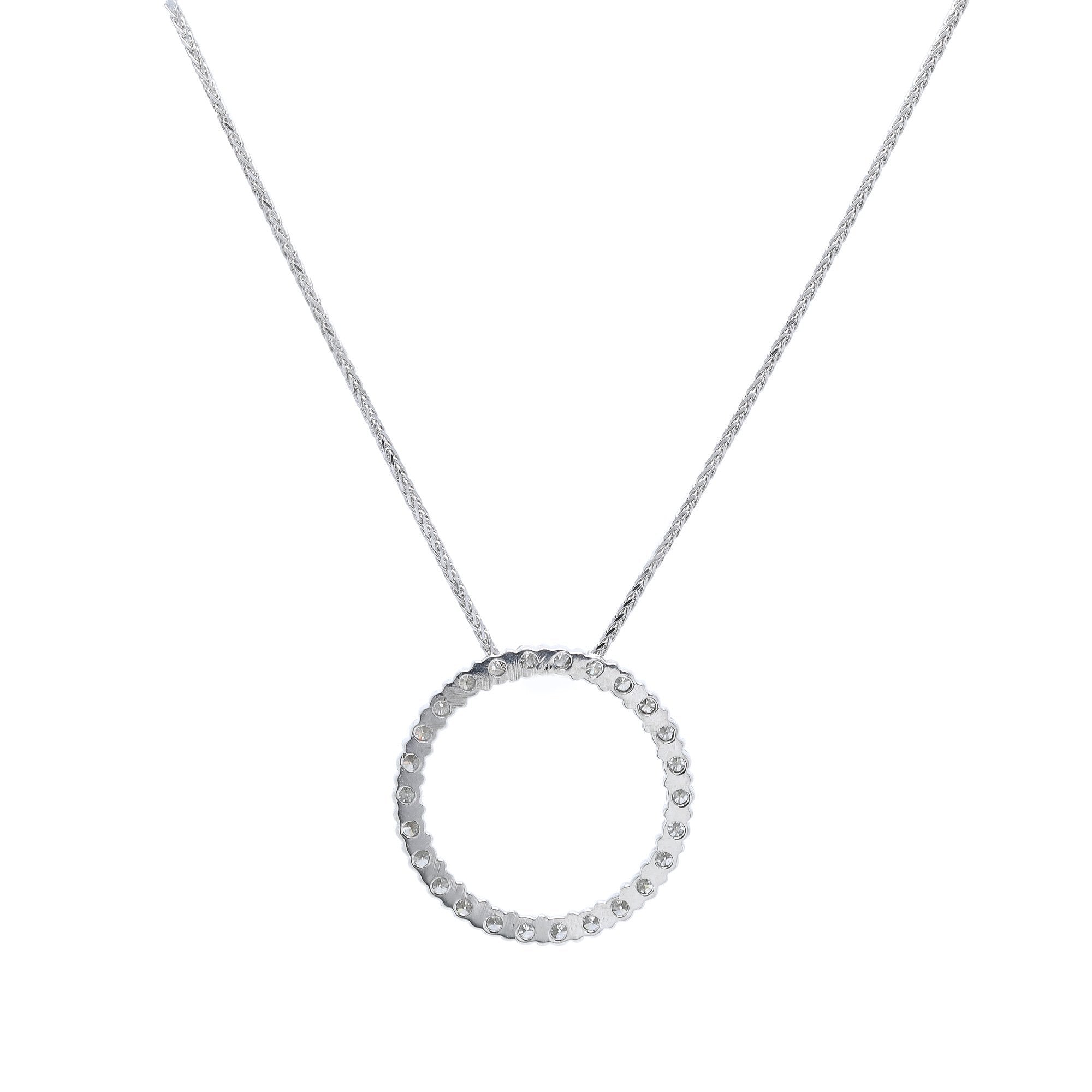 Diamond Circle Pendant Necklace