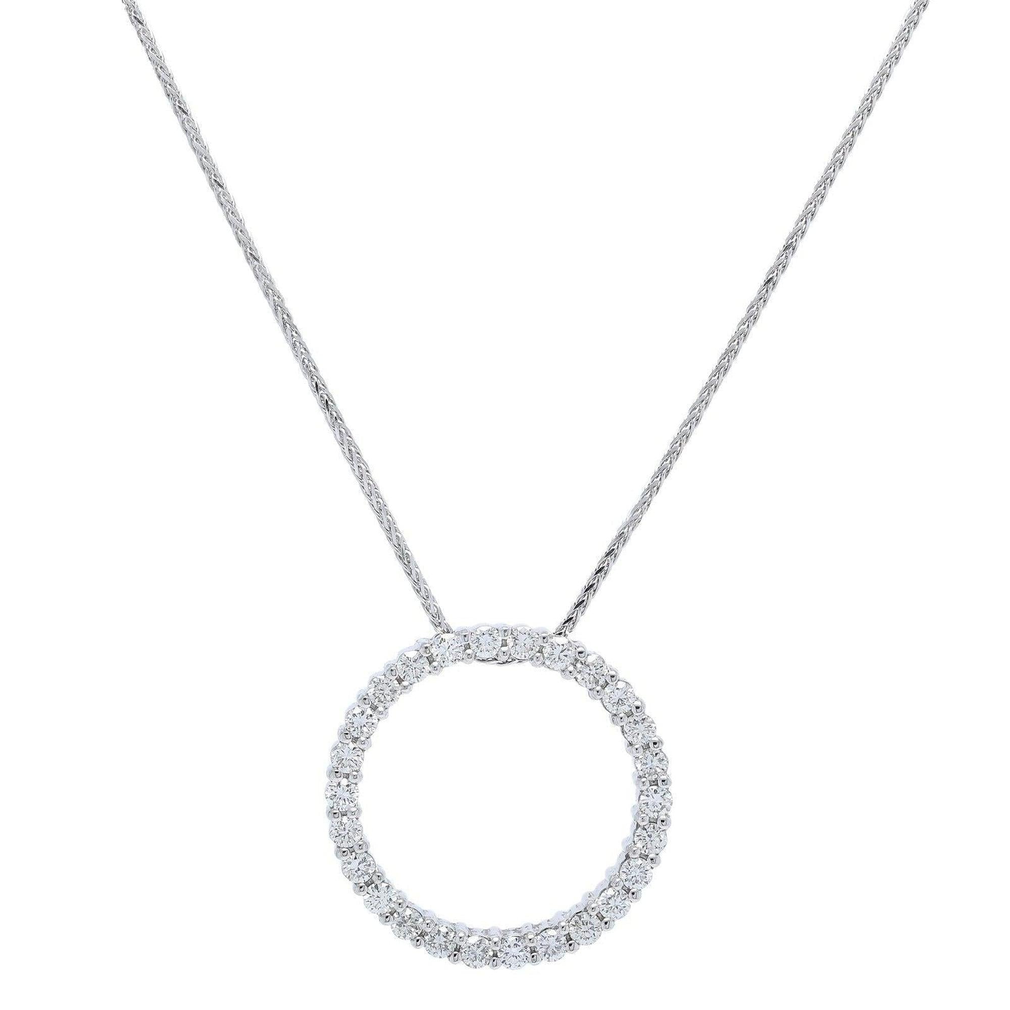 Diamond Circle Pendant Necklace