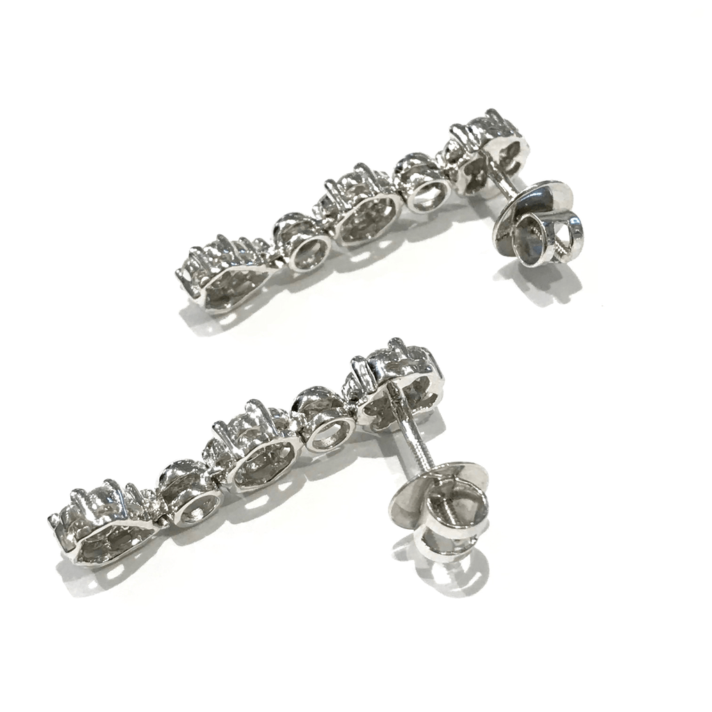 Diamond Cluster Drop Earrings