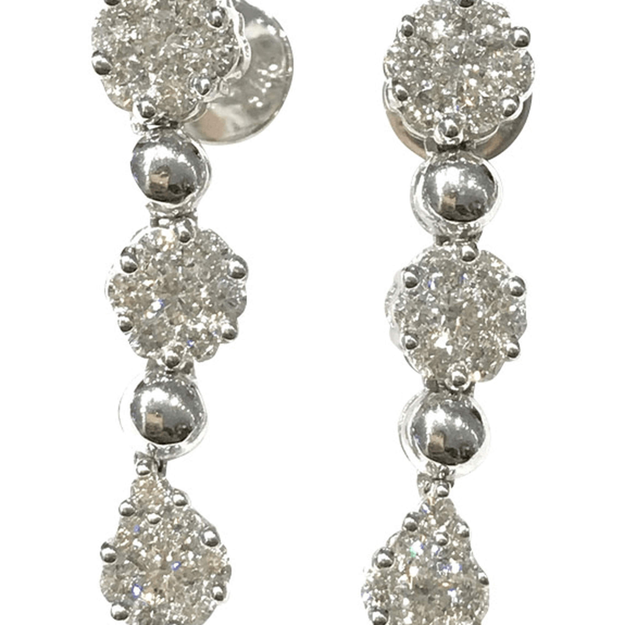 Diamond Cluster Drop Earrings