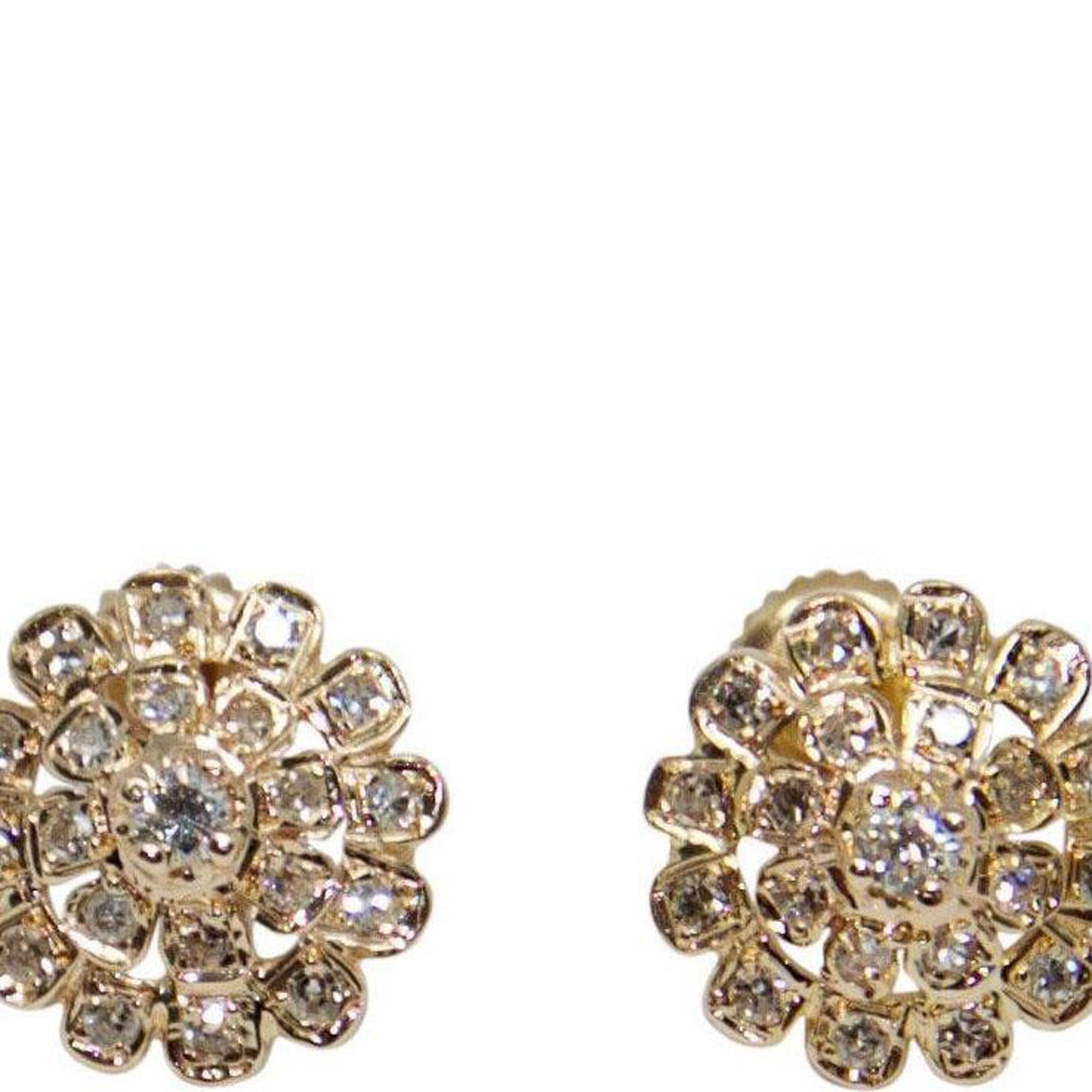 Diamond Cluster Flower Earrings