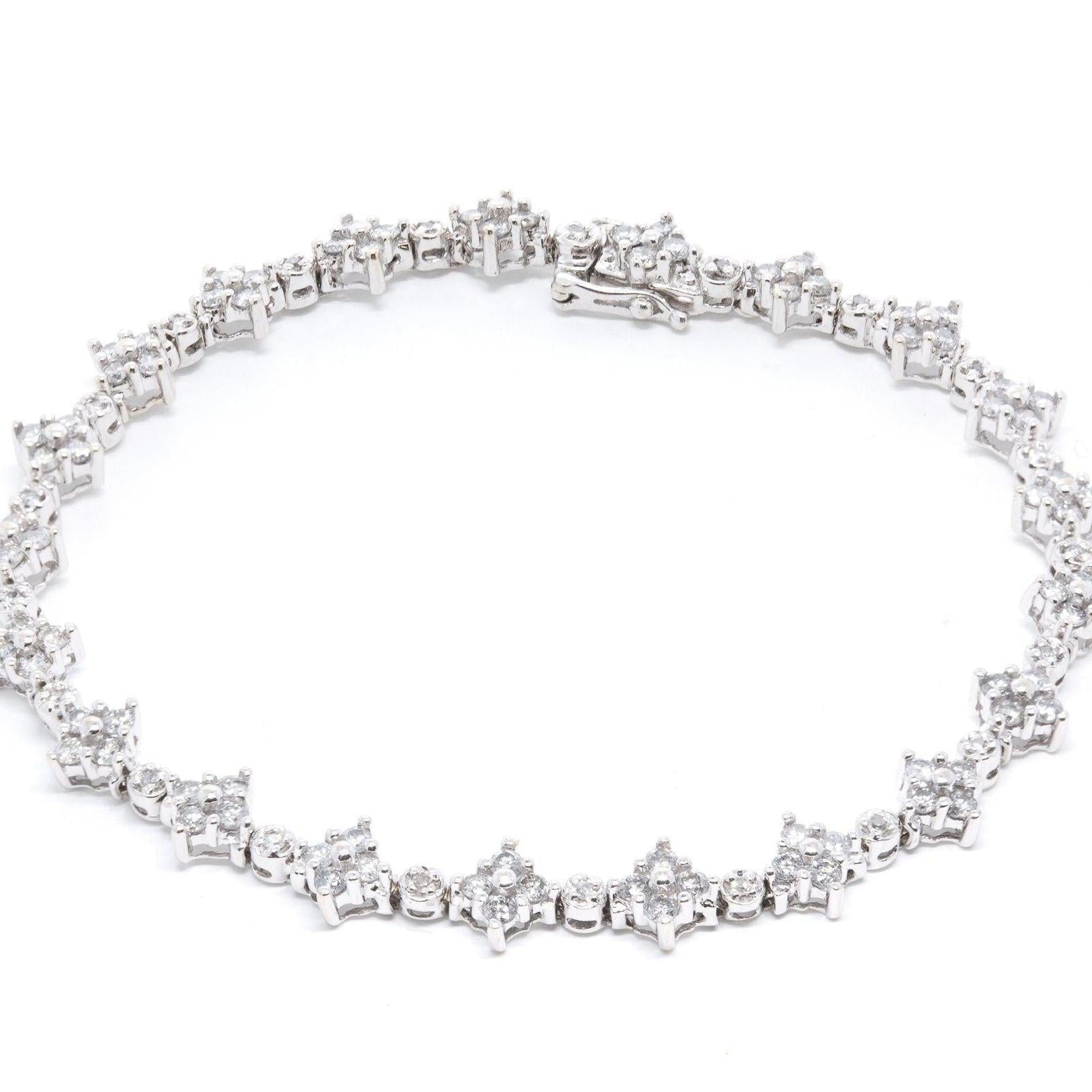 Diamond Cluster Link Bracelet