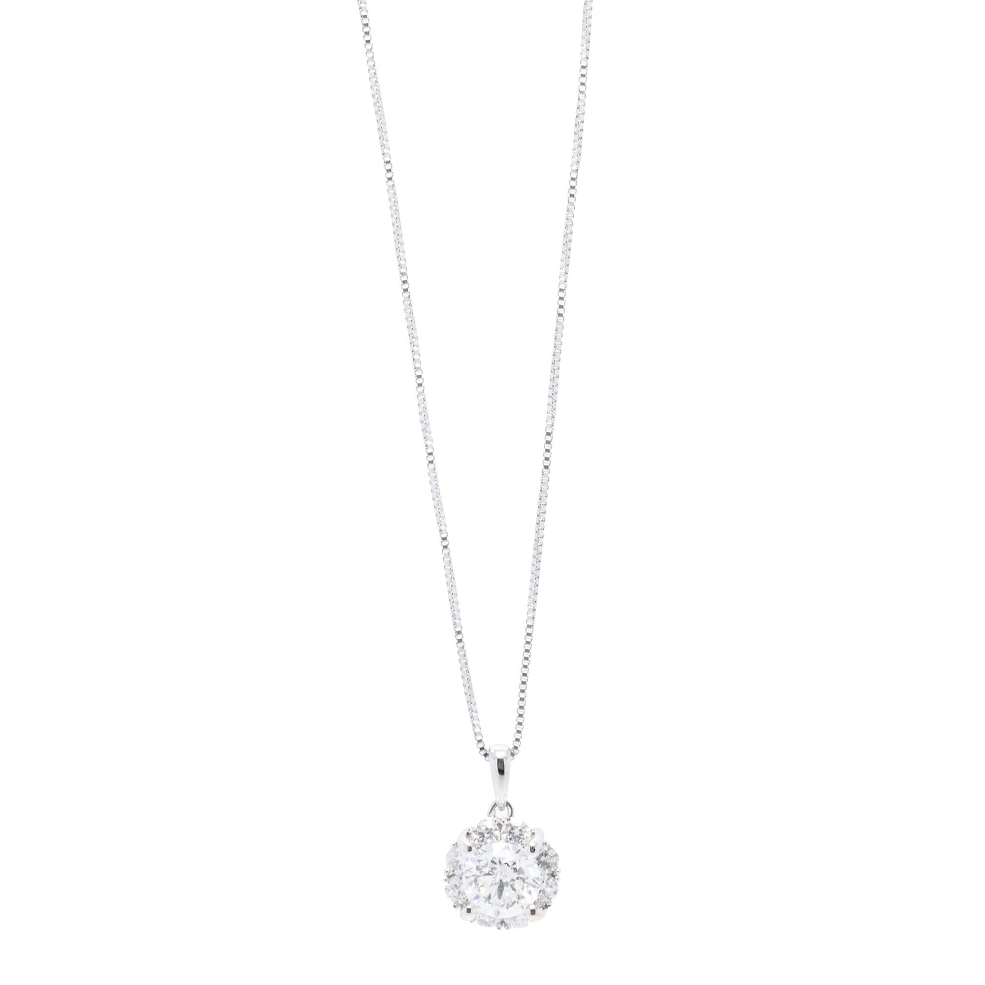 Diamond Cluster Pendant Necklace