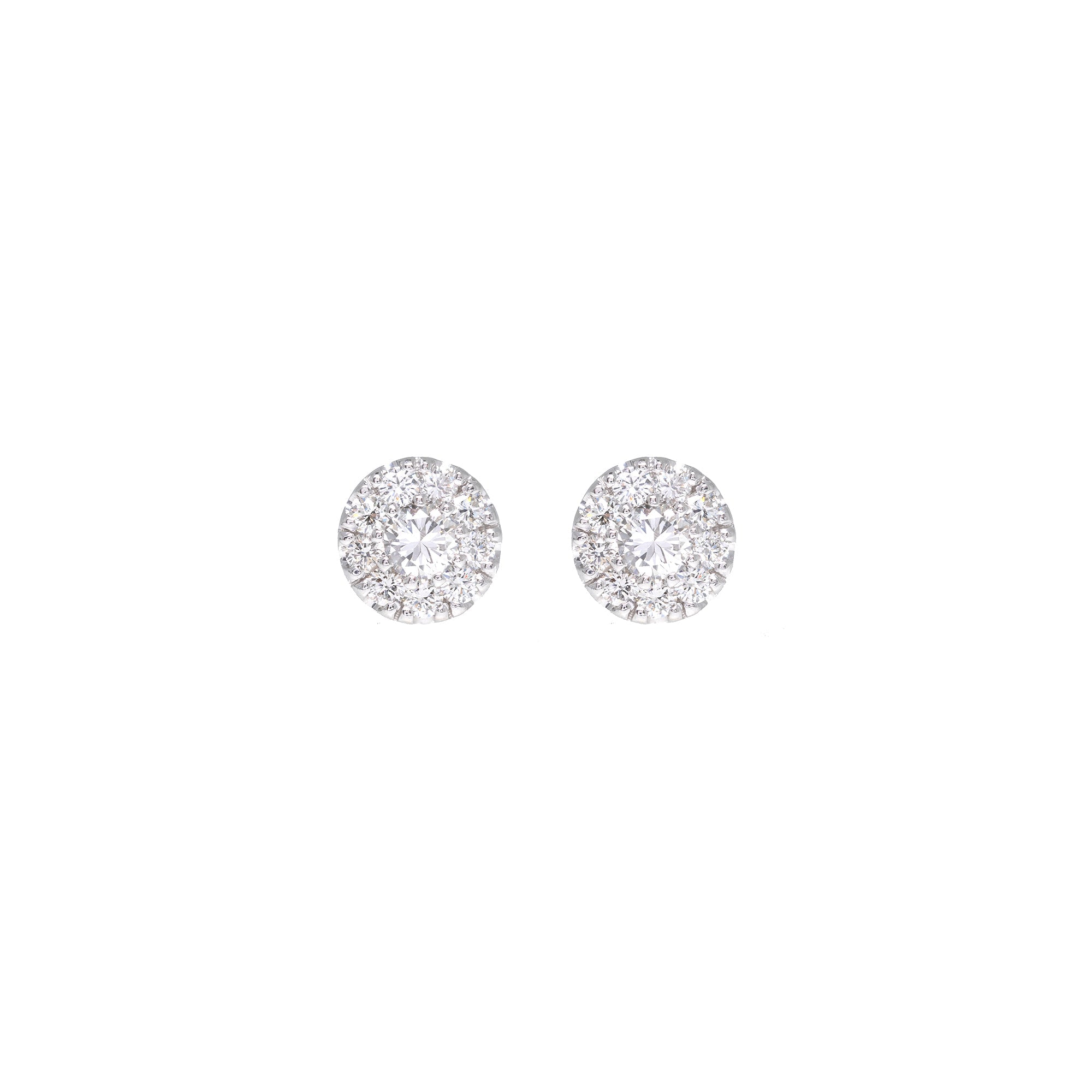 Diamond Cluster Stud Earrings