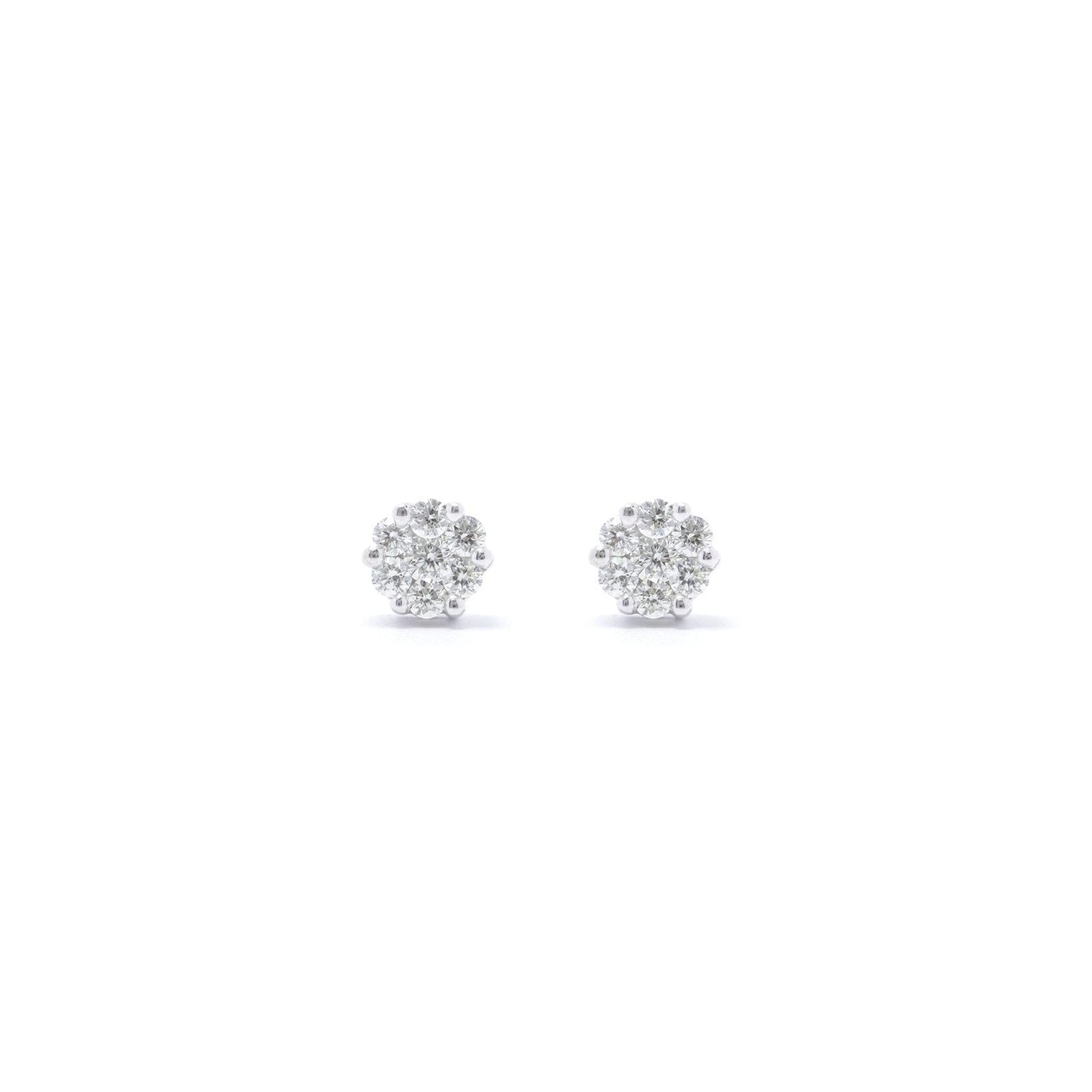 Diamond Cluster Stud Earrings