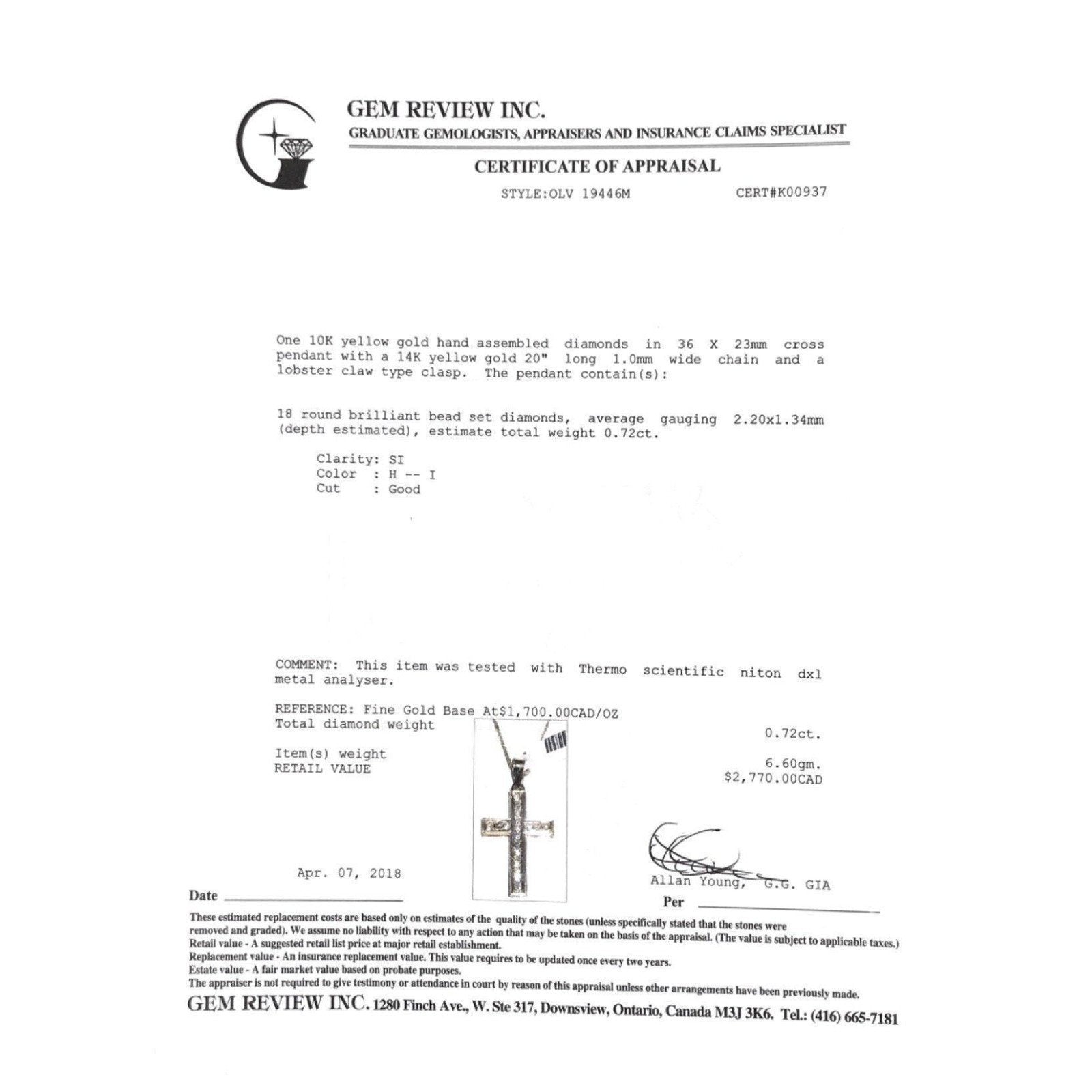 Diamond Cross Pendant