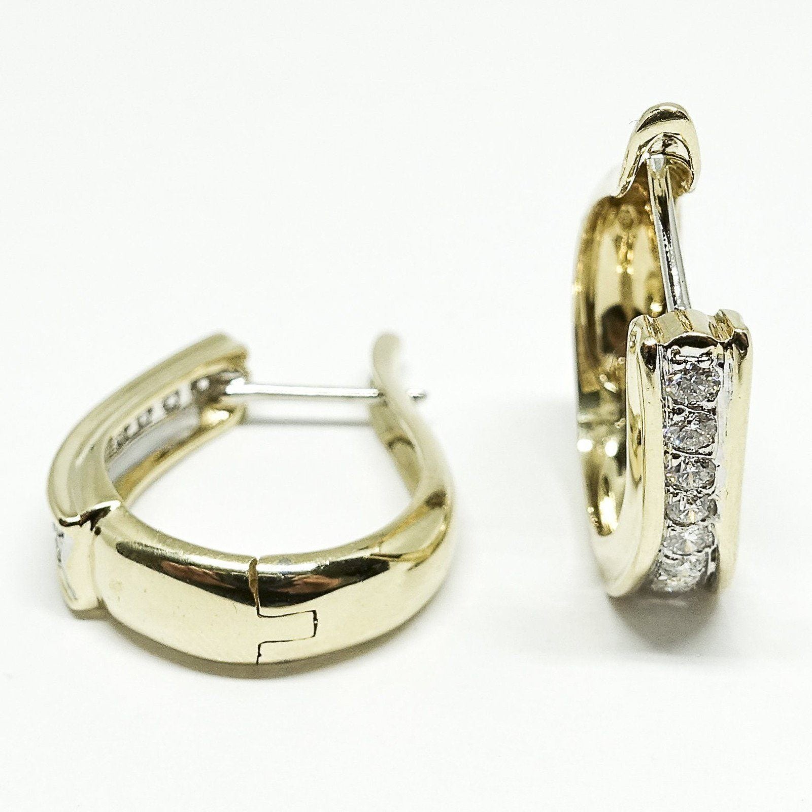 Diamond Drop Hoop Earrings