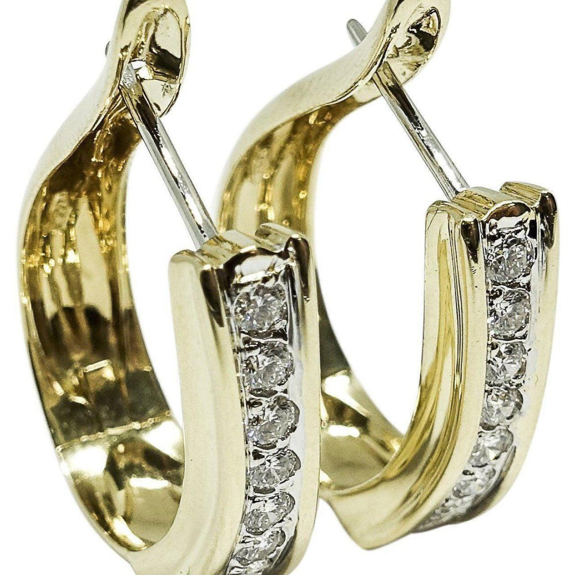 Diamond Drop Hoop Earrings