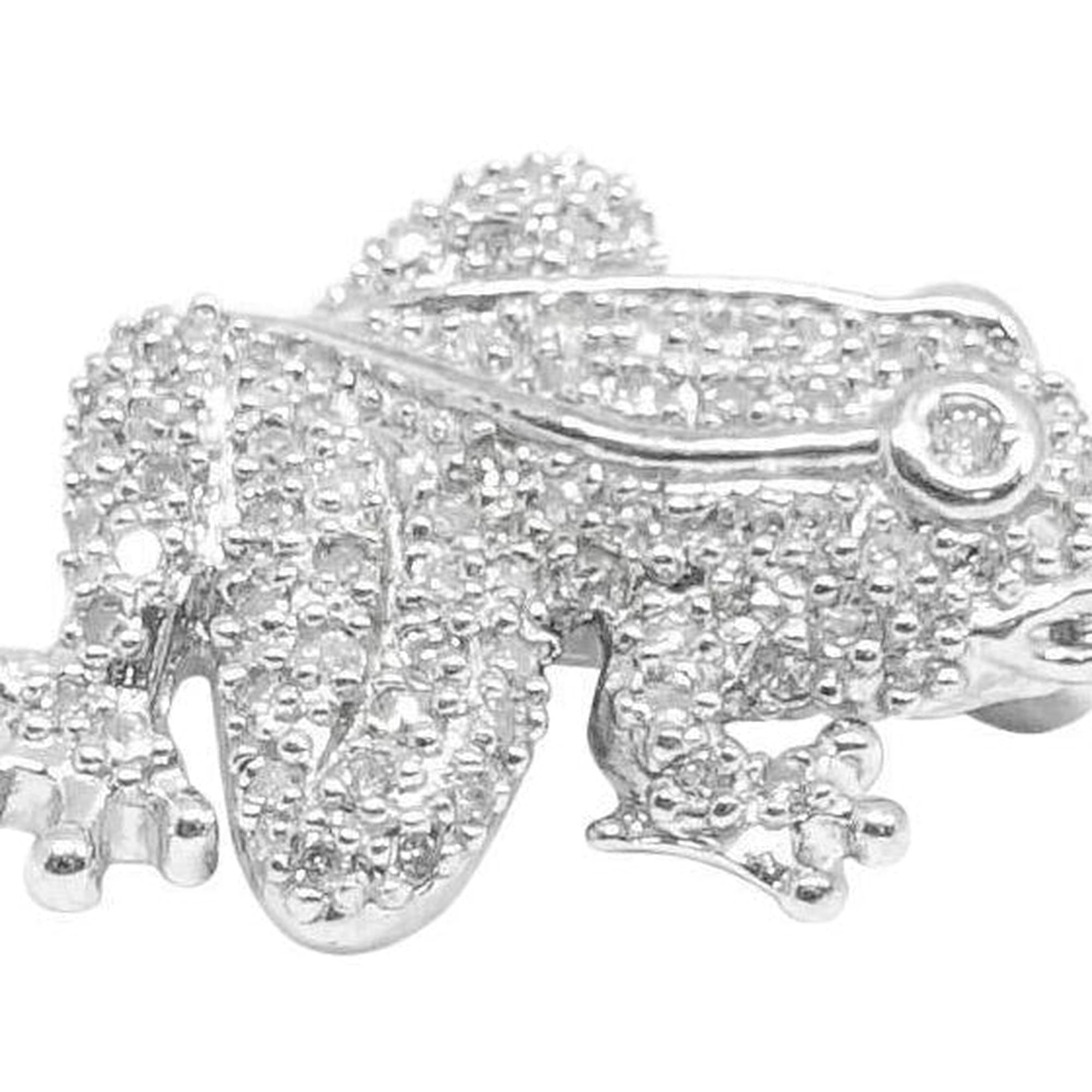 Diamond Frog Brooch