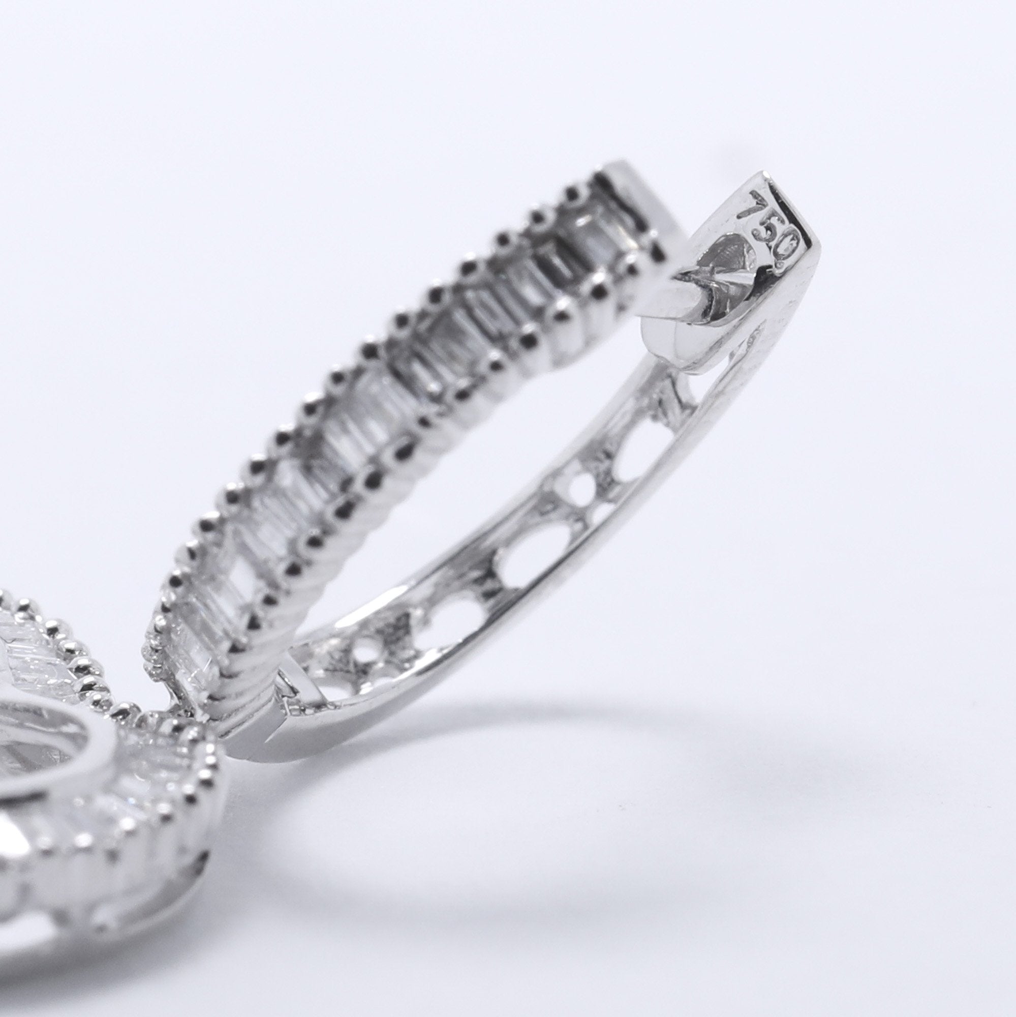 Diamond Heart Drop Earrings