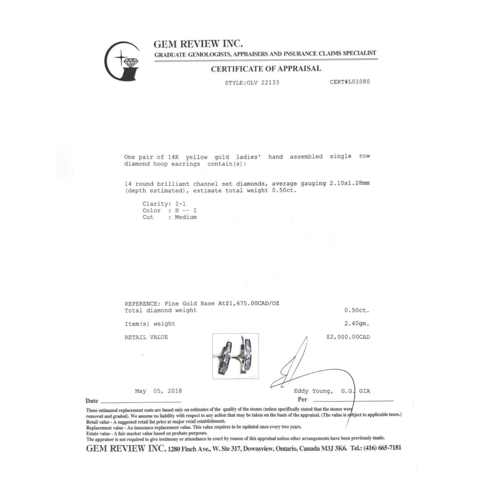 Diamond Hoop Earrings