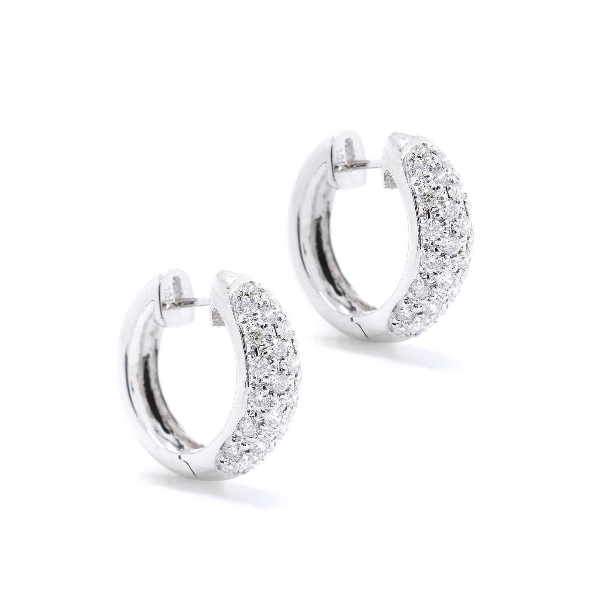 Diamond Huggie Hoop Earrings