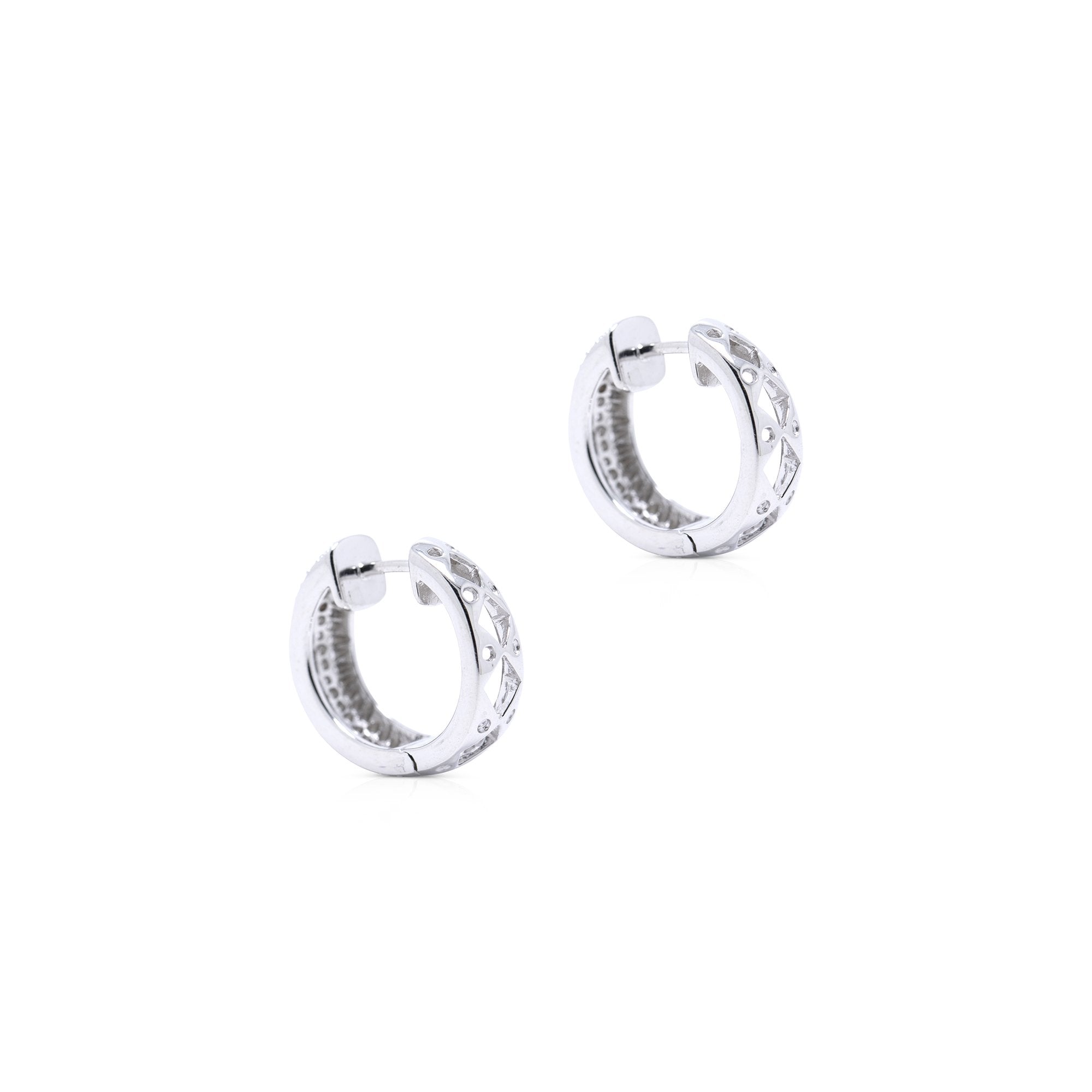 Diamond Huggie Hoop Earrings