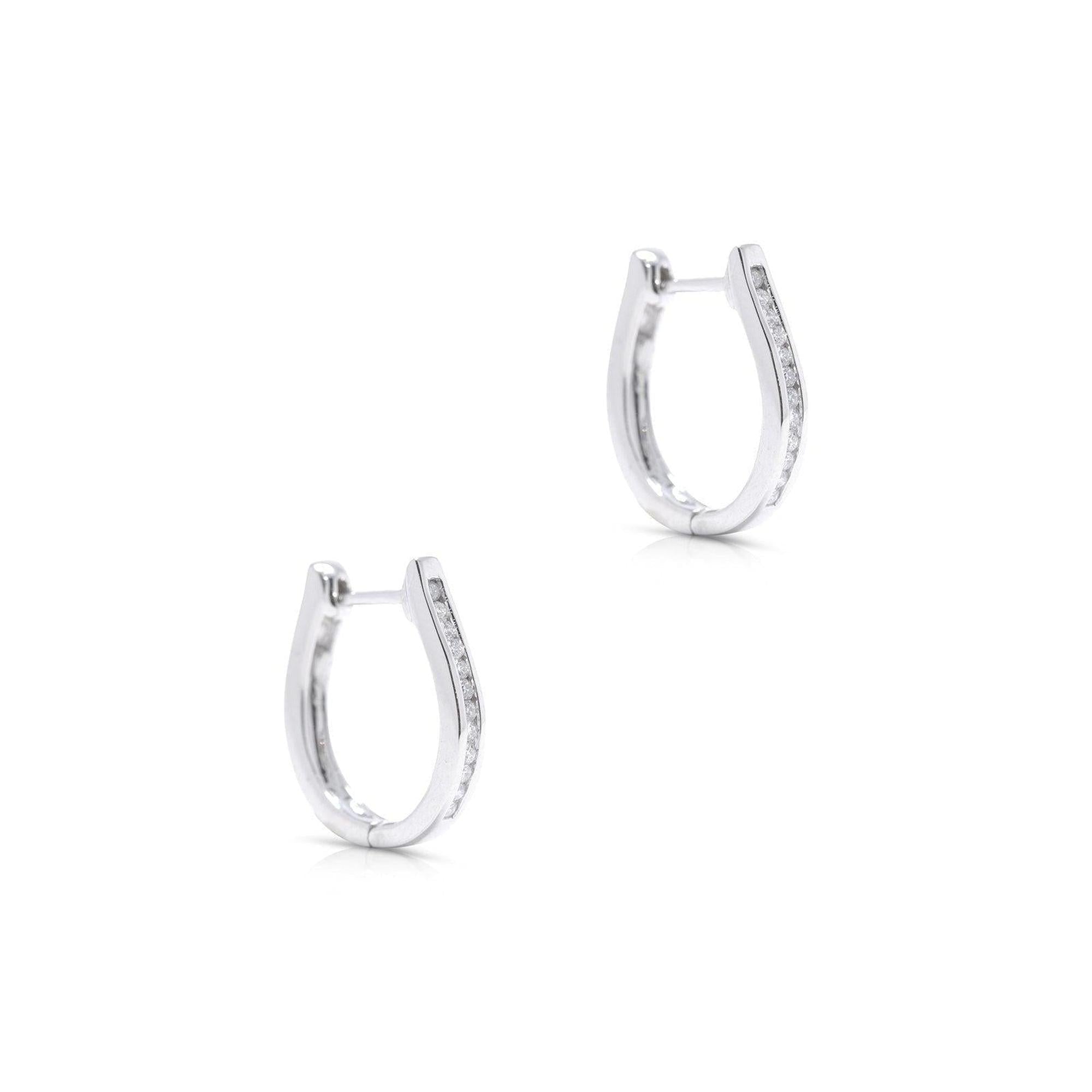 Diamond Huggie Hoop Earrings
