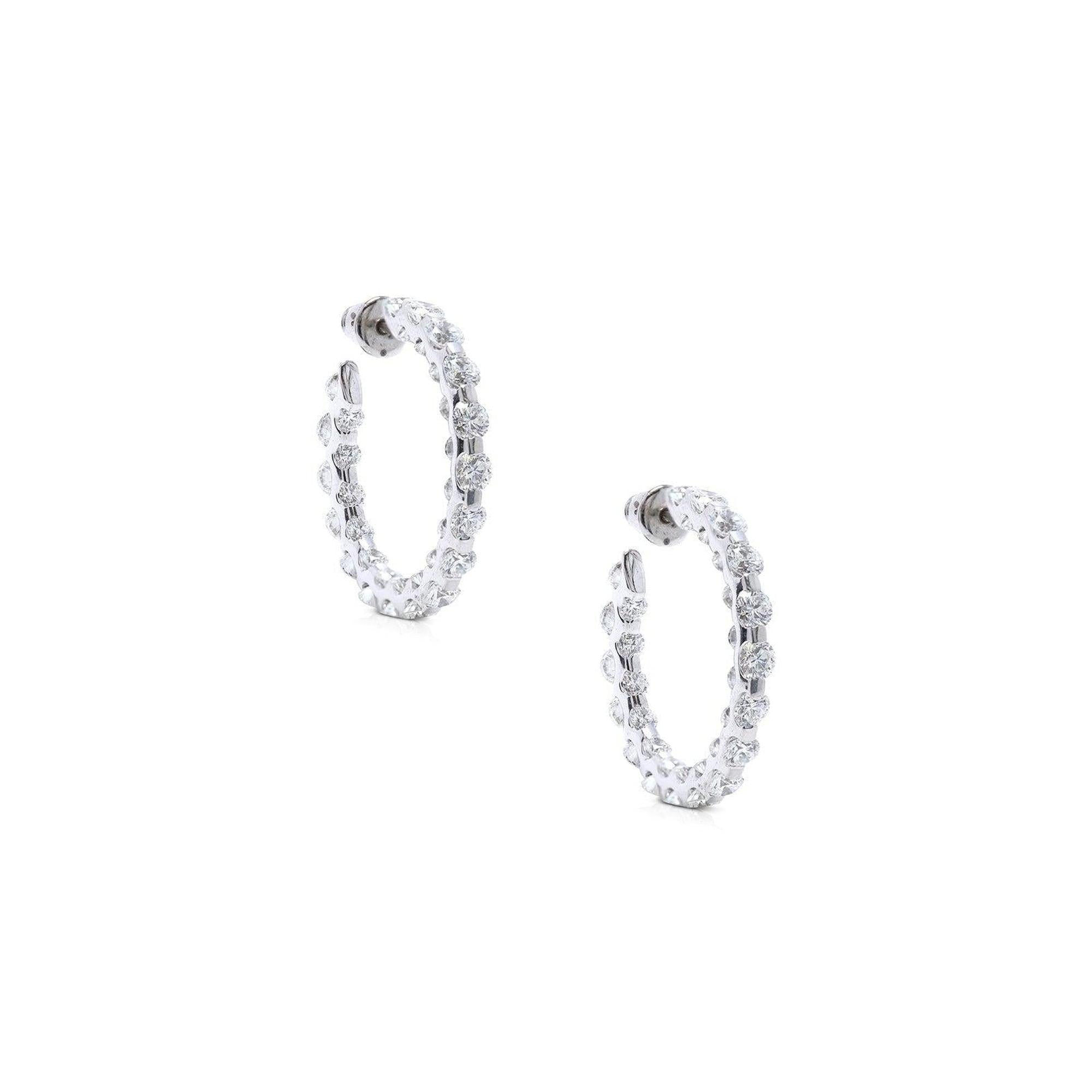 Diamond Inside-Out Hoop Earrings