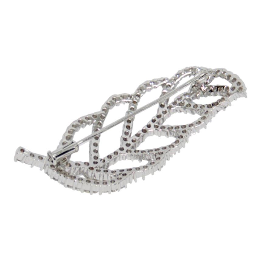 Diamond Leaf Brooch