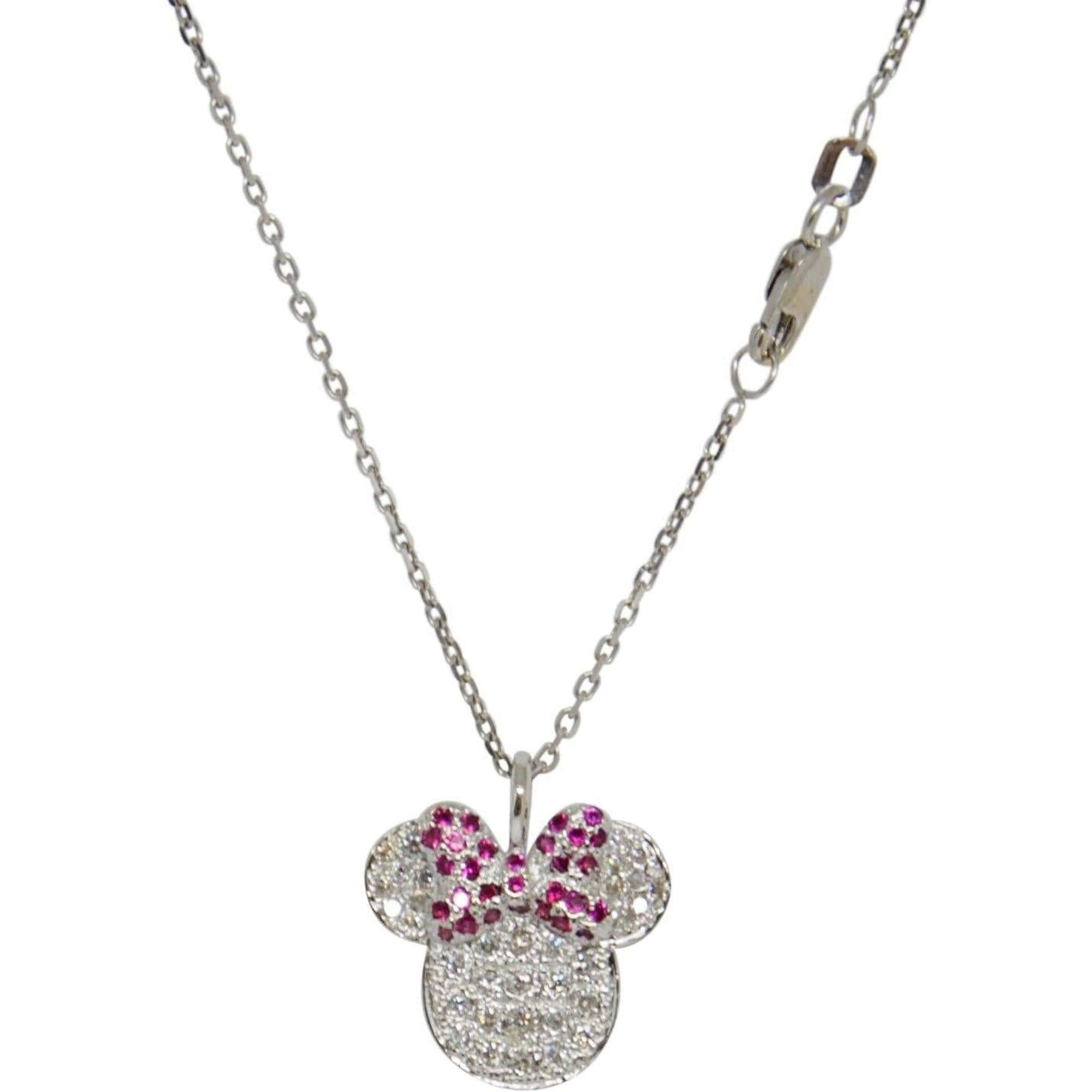 Diamond Minnie Mouse Pendant Necklace