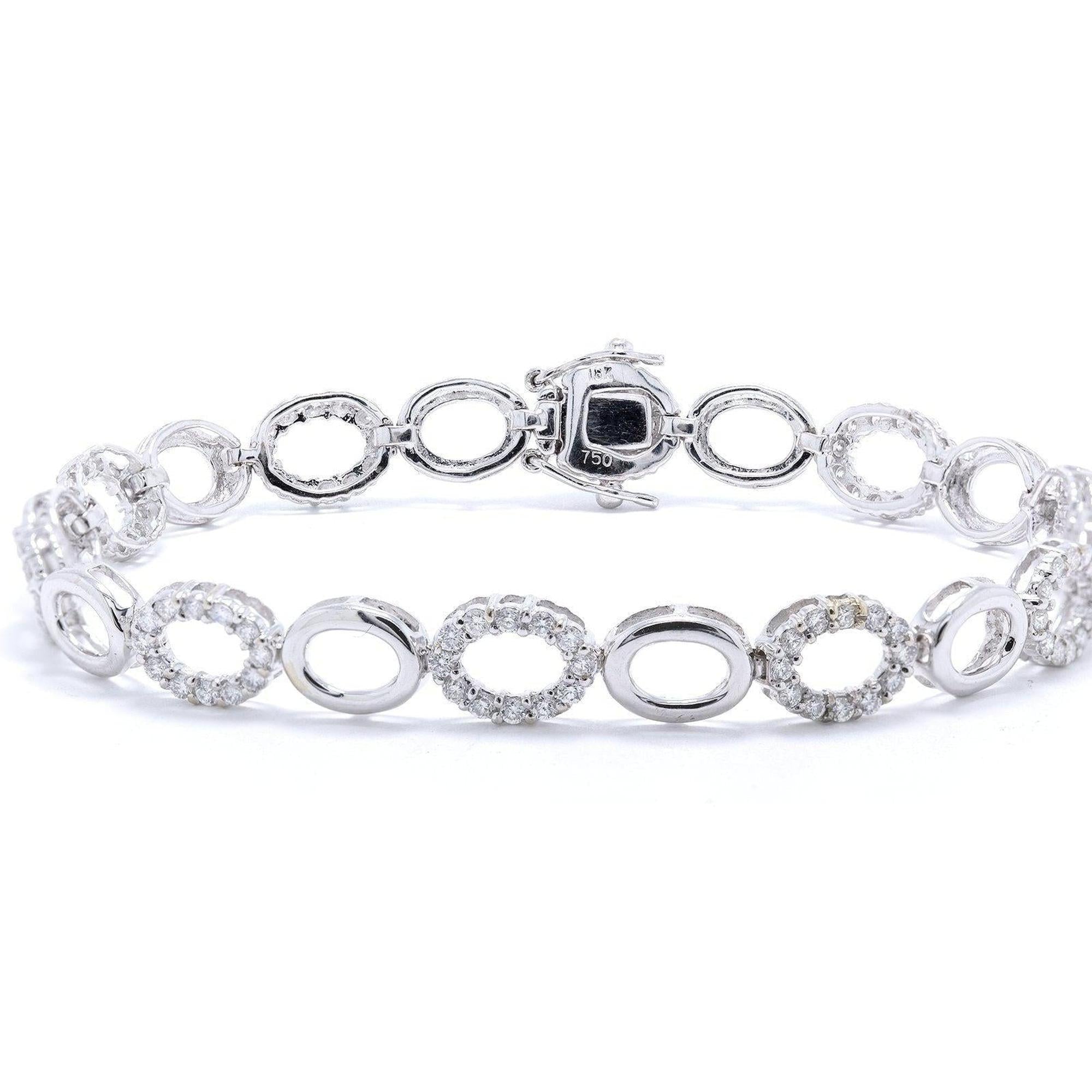 Diamond Oval Link Bracelet