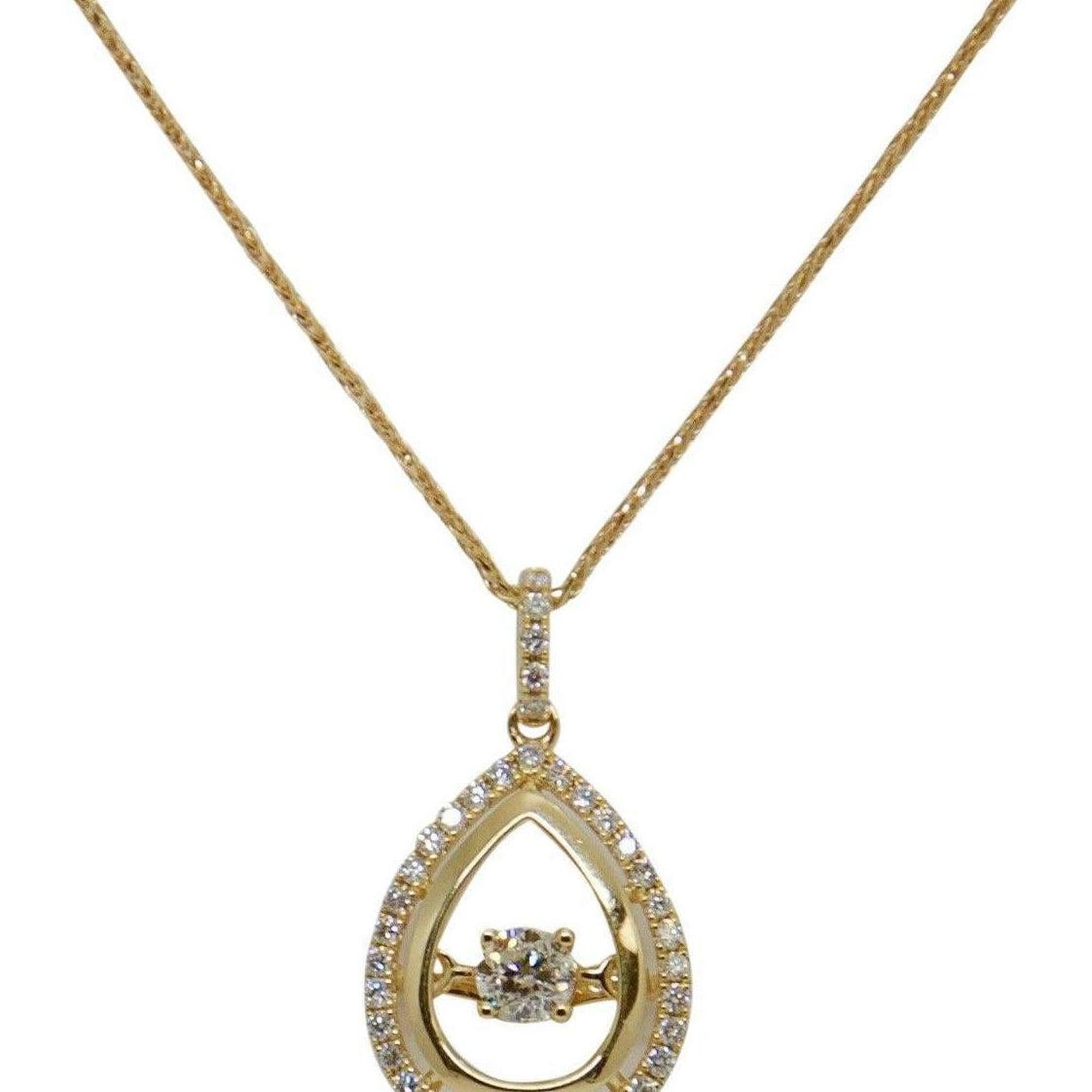 Diamond Pear Shaped Drop Pendant Necklace
