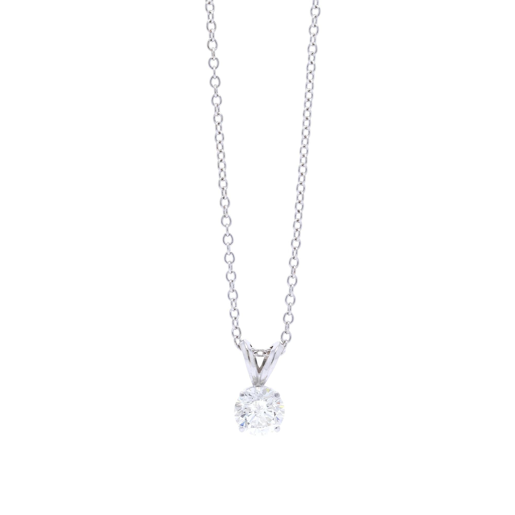 Diamond Solitaire Pendant Necklace