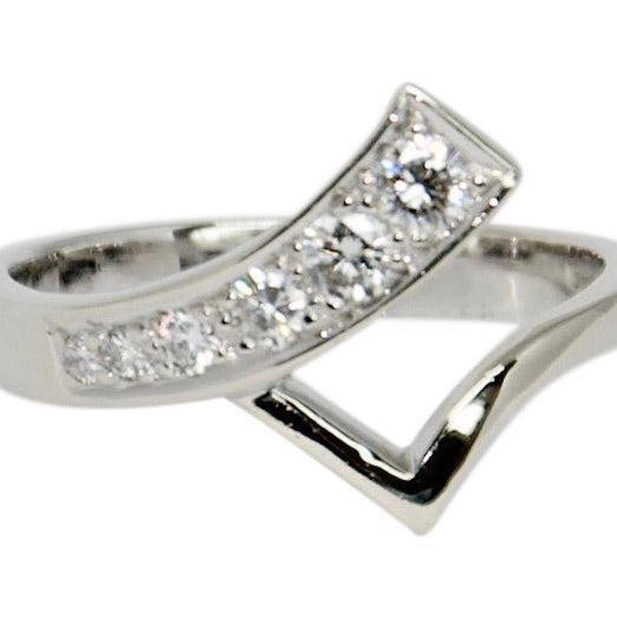 Diamond V Shaped Band Ring