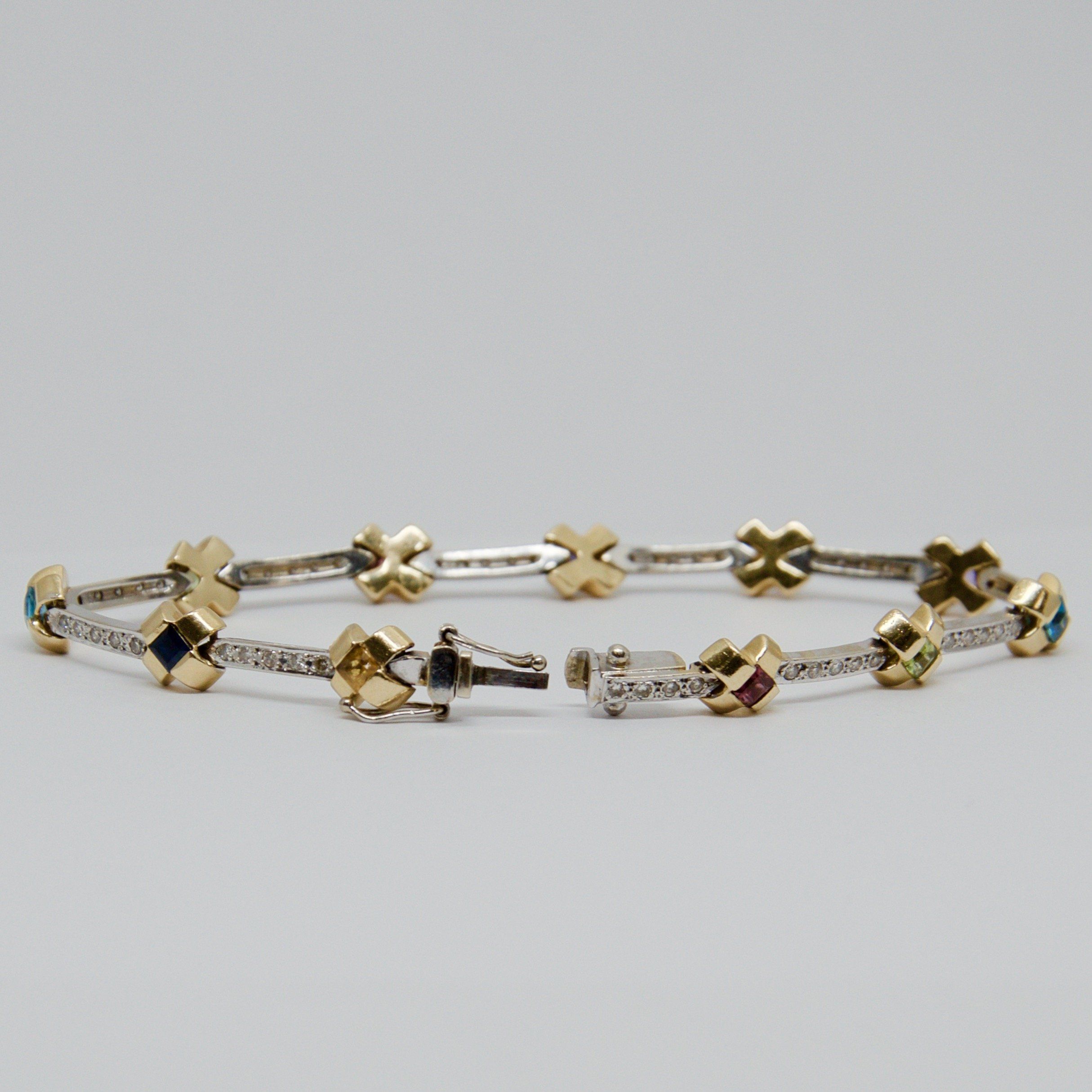 Diamond and Coloured Stone Bracelet