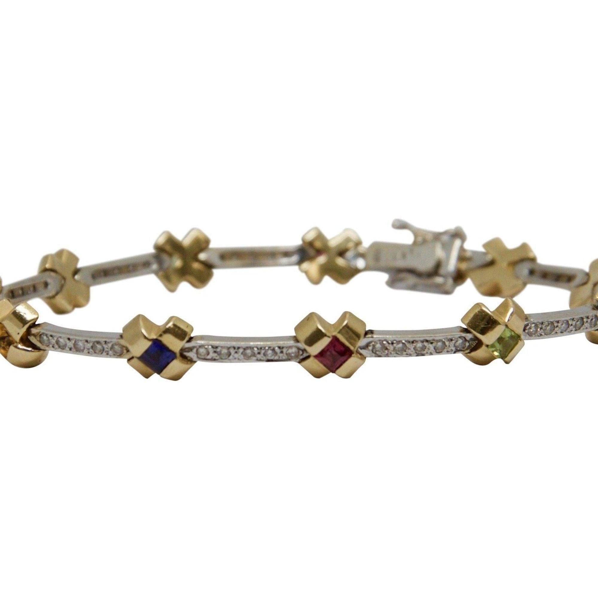 Diamond and Coloured Stone Bracelet
