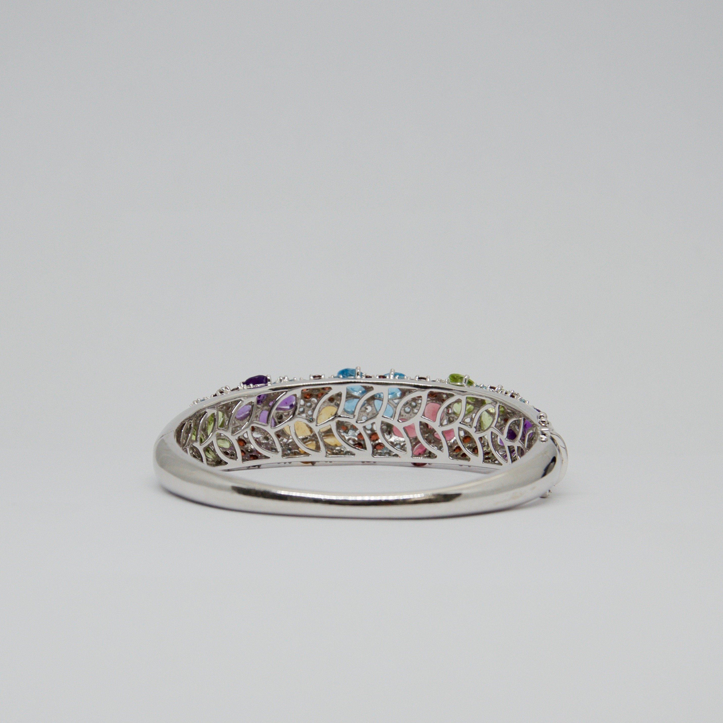 Diamond and Coloured Stones Bangle Bracelet