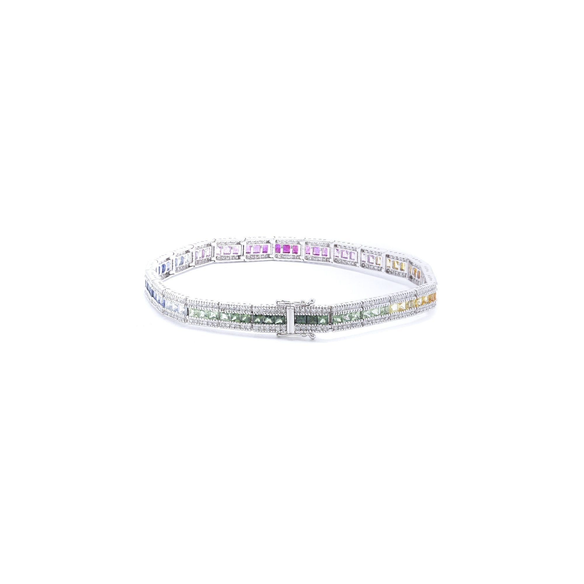 Diamond and Multicolored Sapphire Bracelet