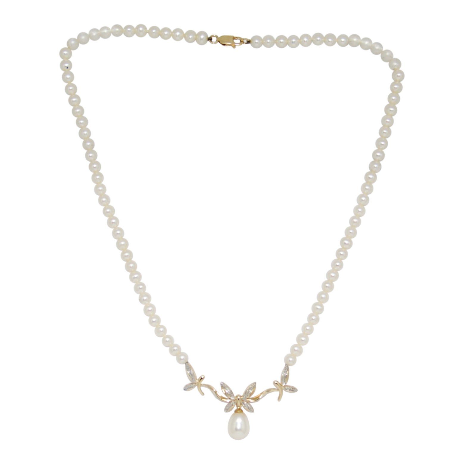 Diamond and Pearl Necklace