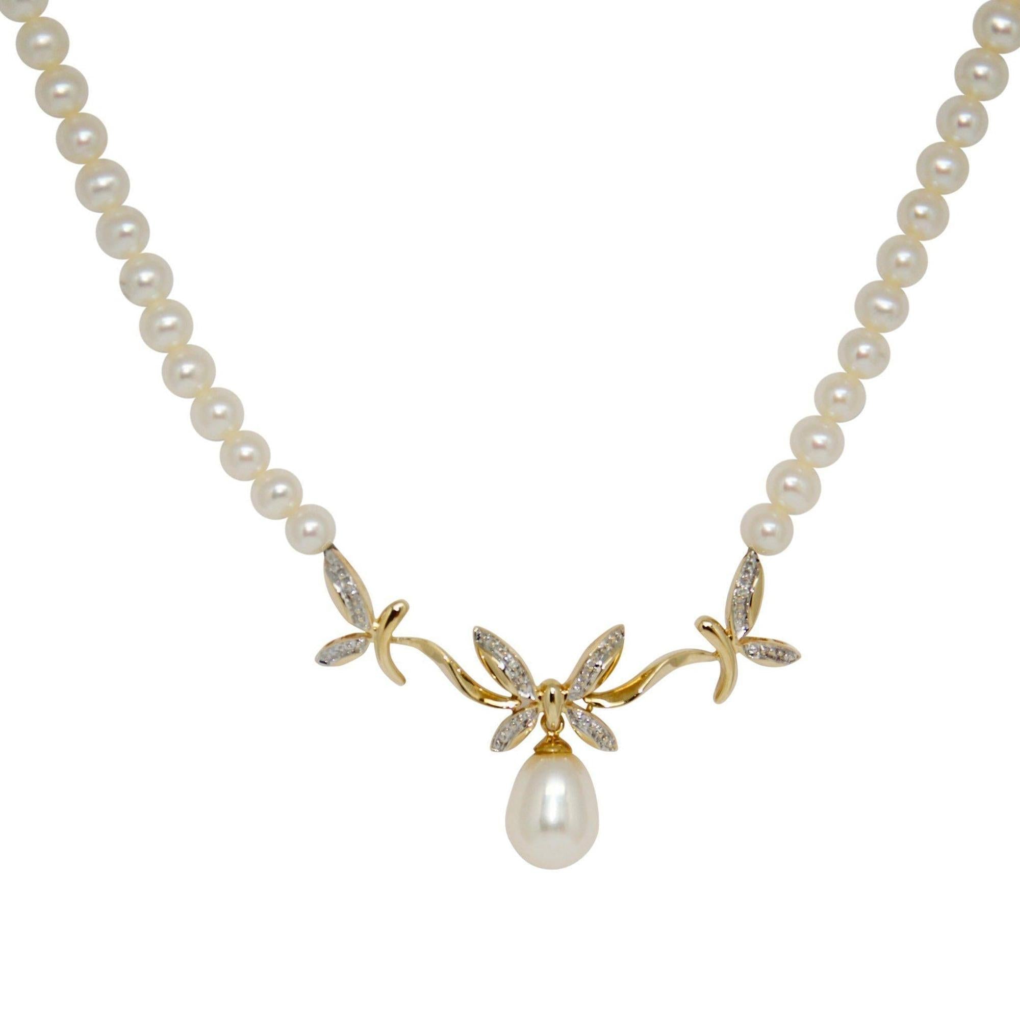 Diamond and Pearl Necklace