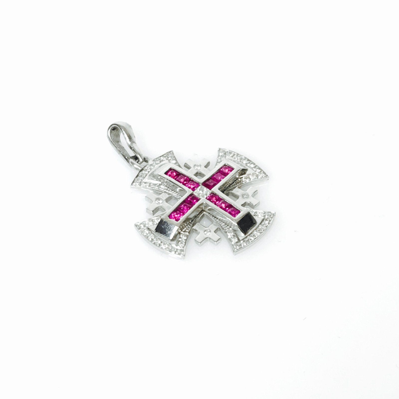 Diamond and Ruby Cross Pendant
