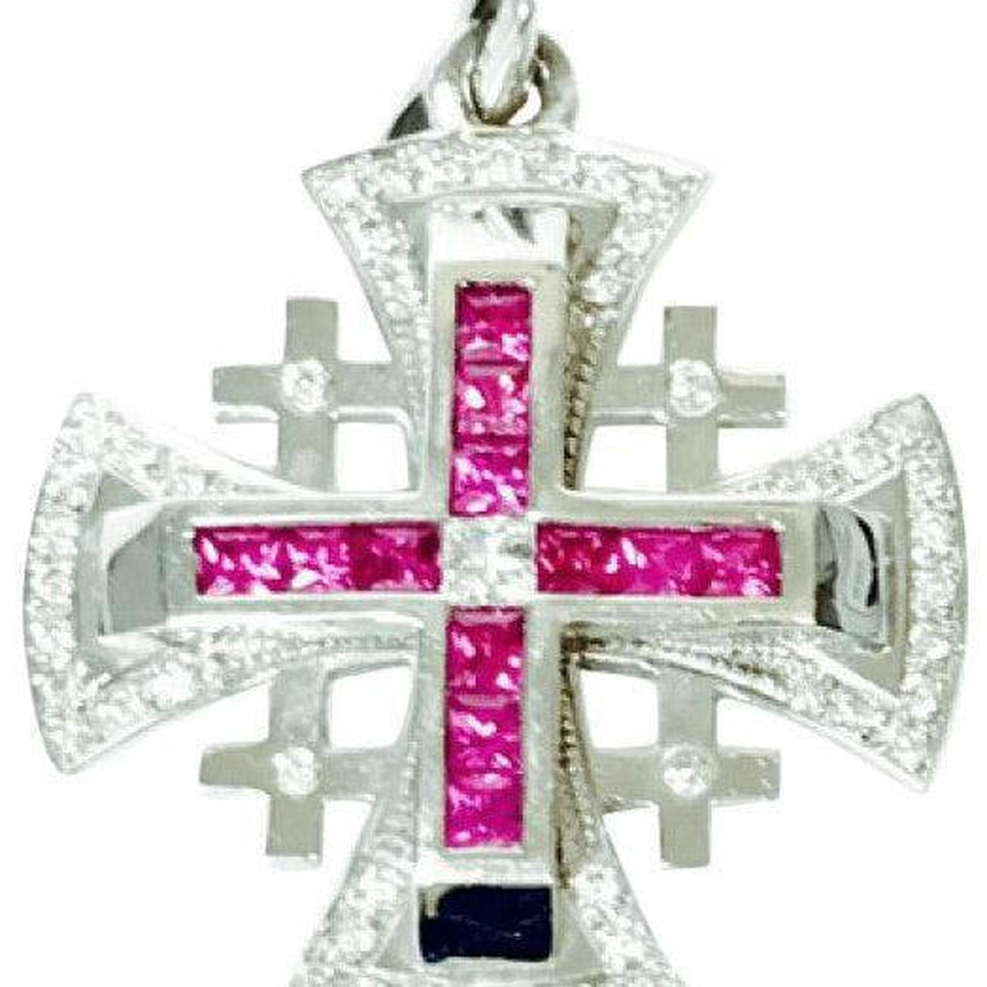 Diamond and Ruby Cross Pendant