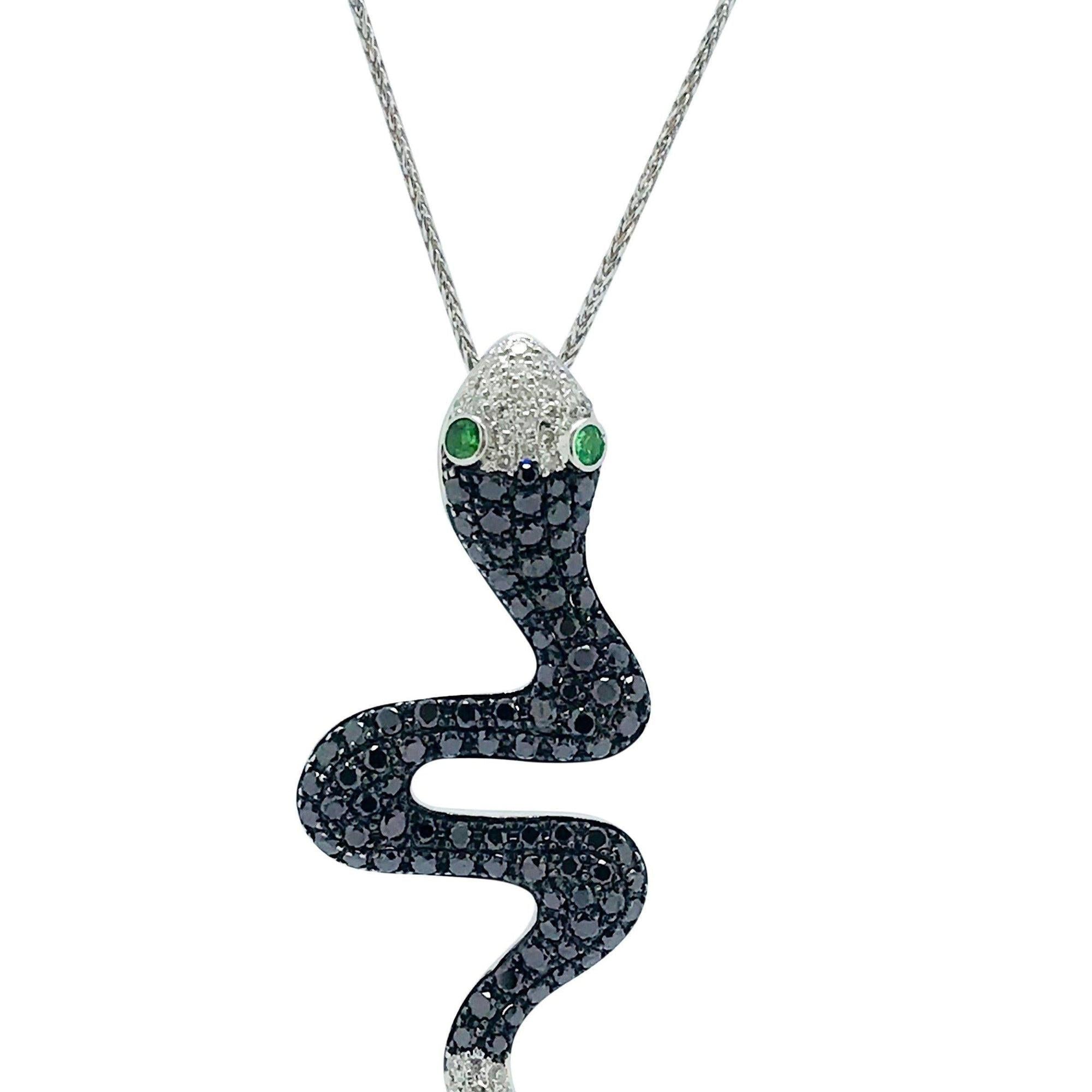 Diamond and Tsavorite Garnet Pendant Necklace