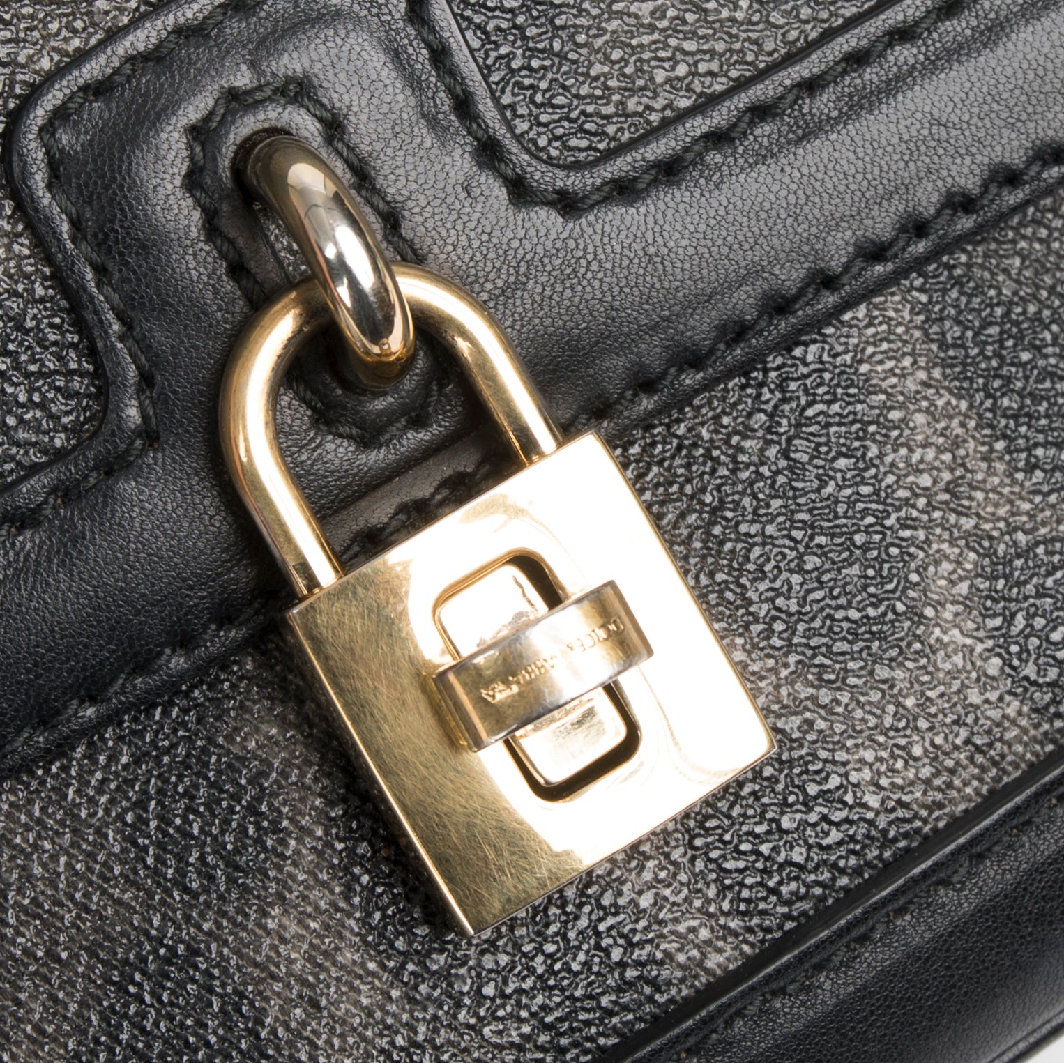 Dolce & Gabbana Grey/Black Leopard Print Padlock Crossbody Bag