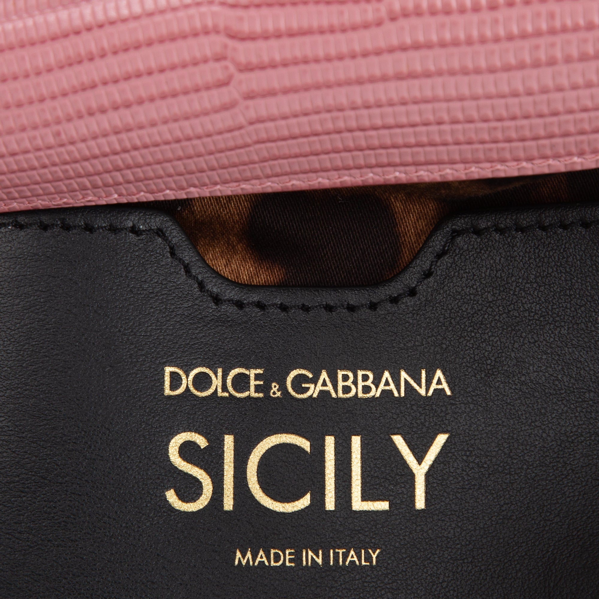 Dolce & Gabbana Small Lizard Embossed Sicily Bag w/ Strap