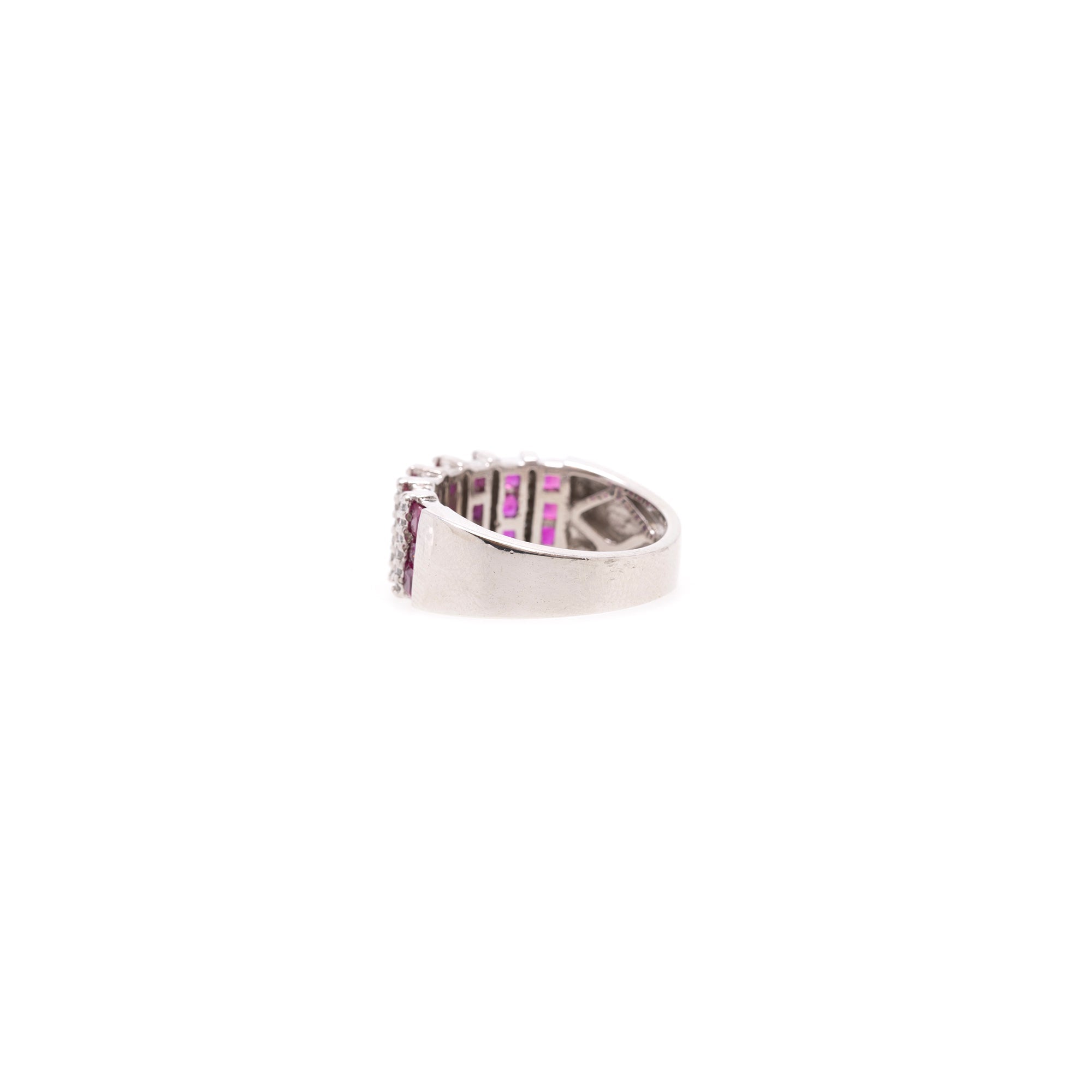 EFFY 14k White Gold Ruby and Diamond Ring