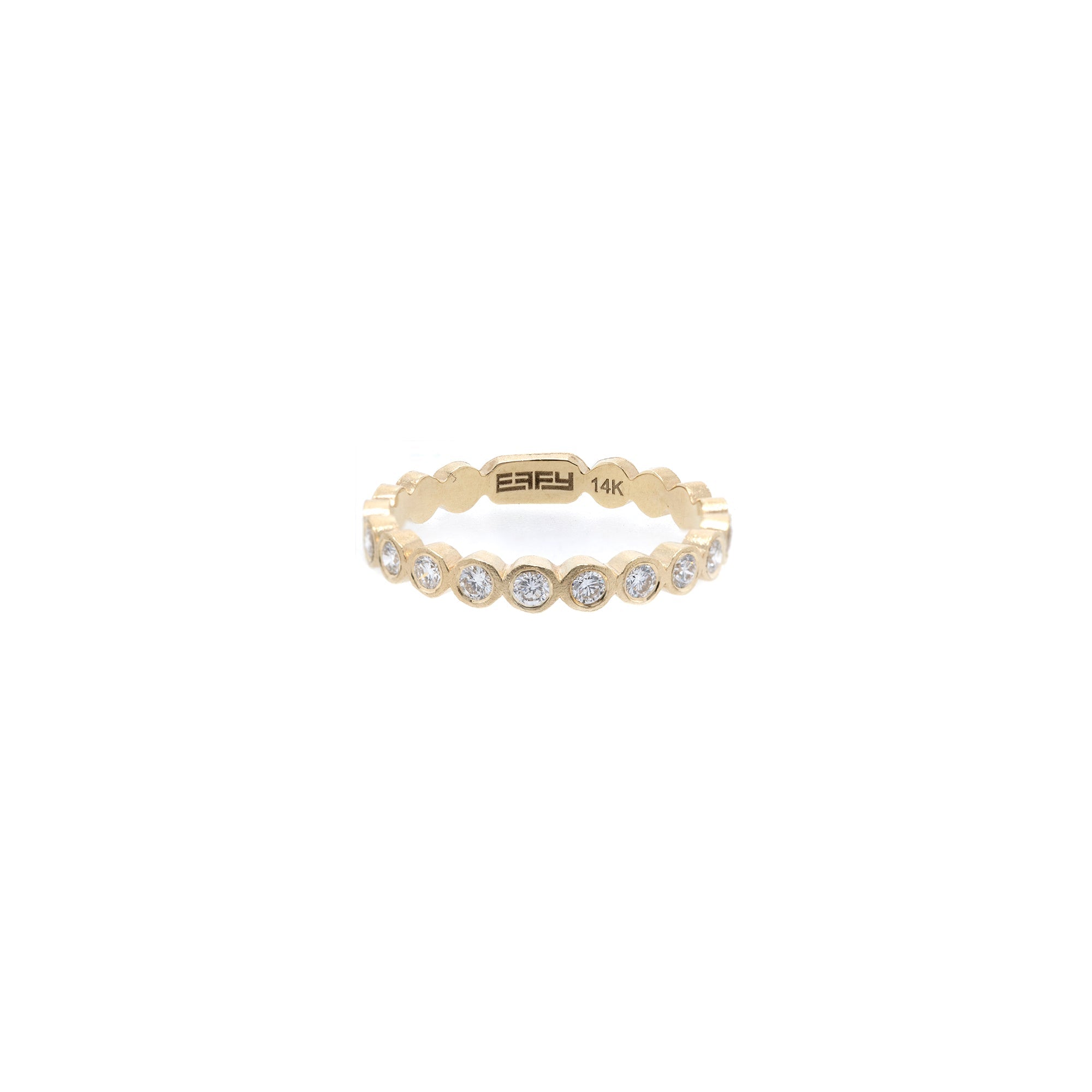 EFFY 14k Yellow Gold Bezel-Set Diamond Band Ring