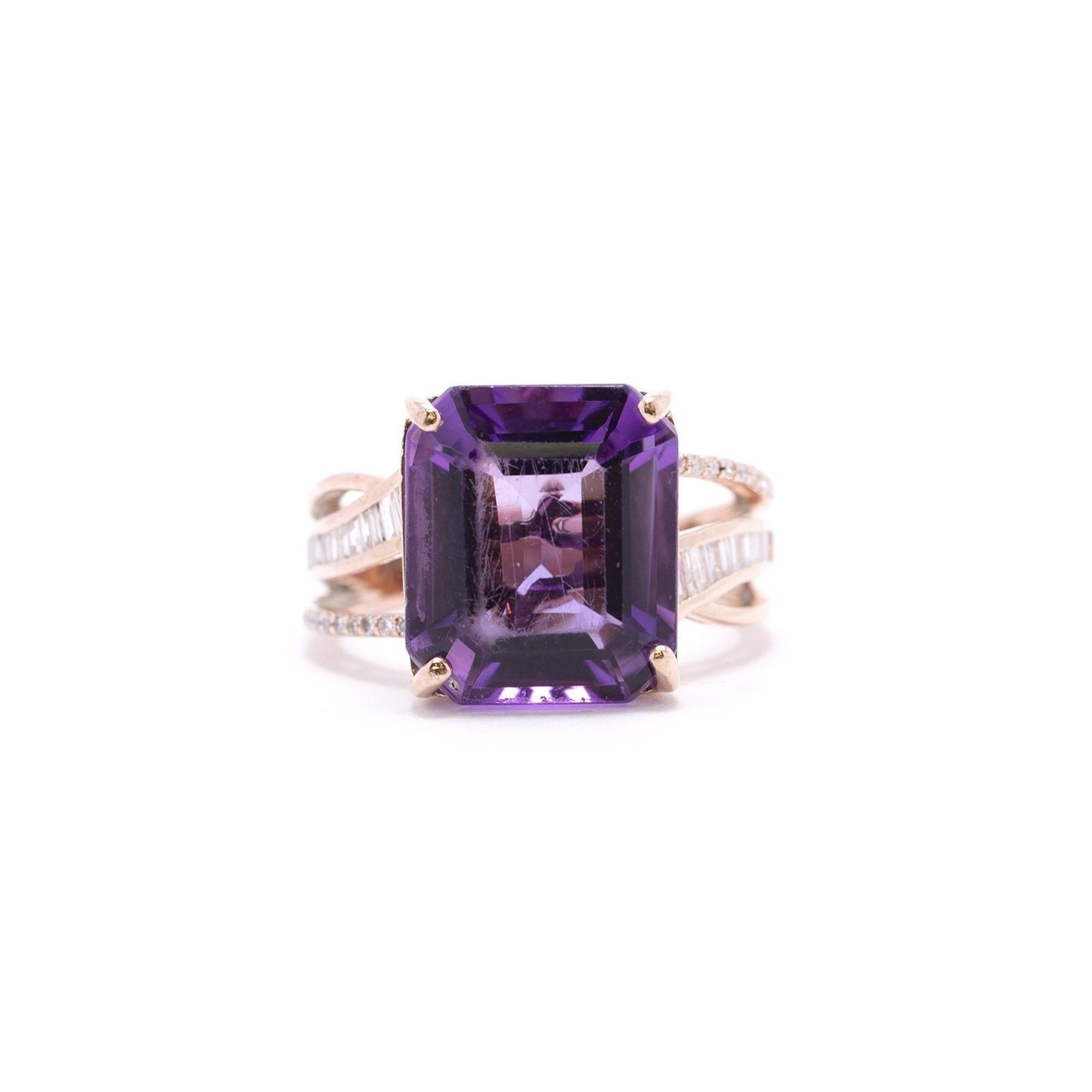 EFFY Amethyst & Diamond Cocktail Ring