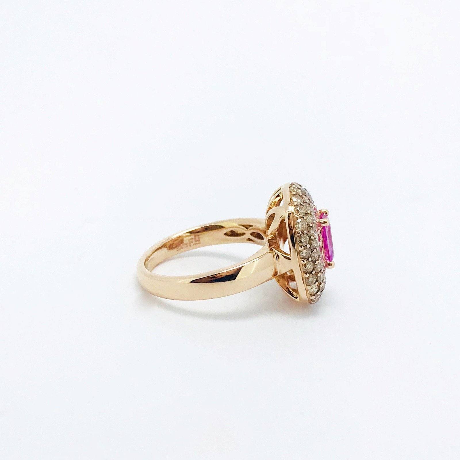 EFFY Pink Sapphire and Diamond Ring